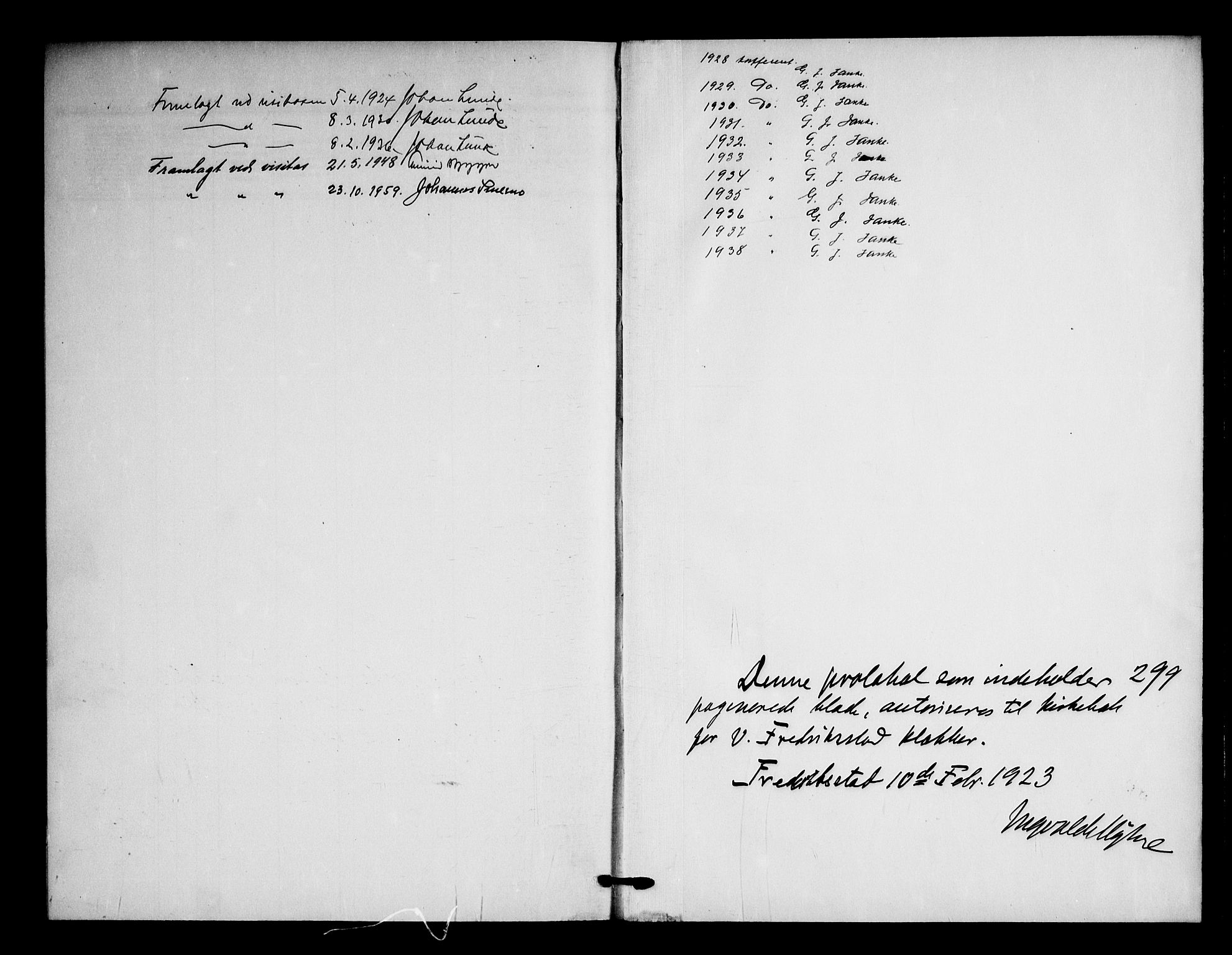 Fredrikstad domkirkes prestekontor Kirkebøker, AV/SAO-A-10906/G/Ga/L0006: Parish register (copy) no. 6, 1923-1949