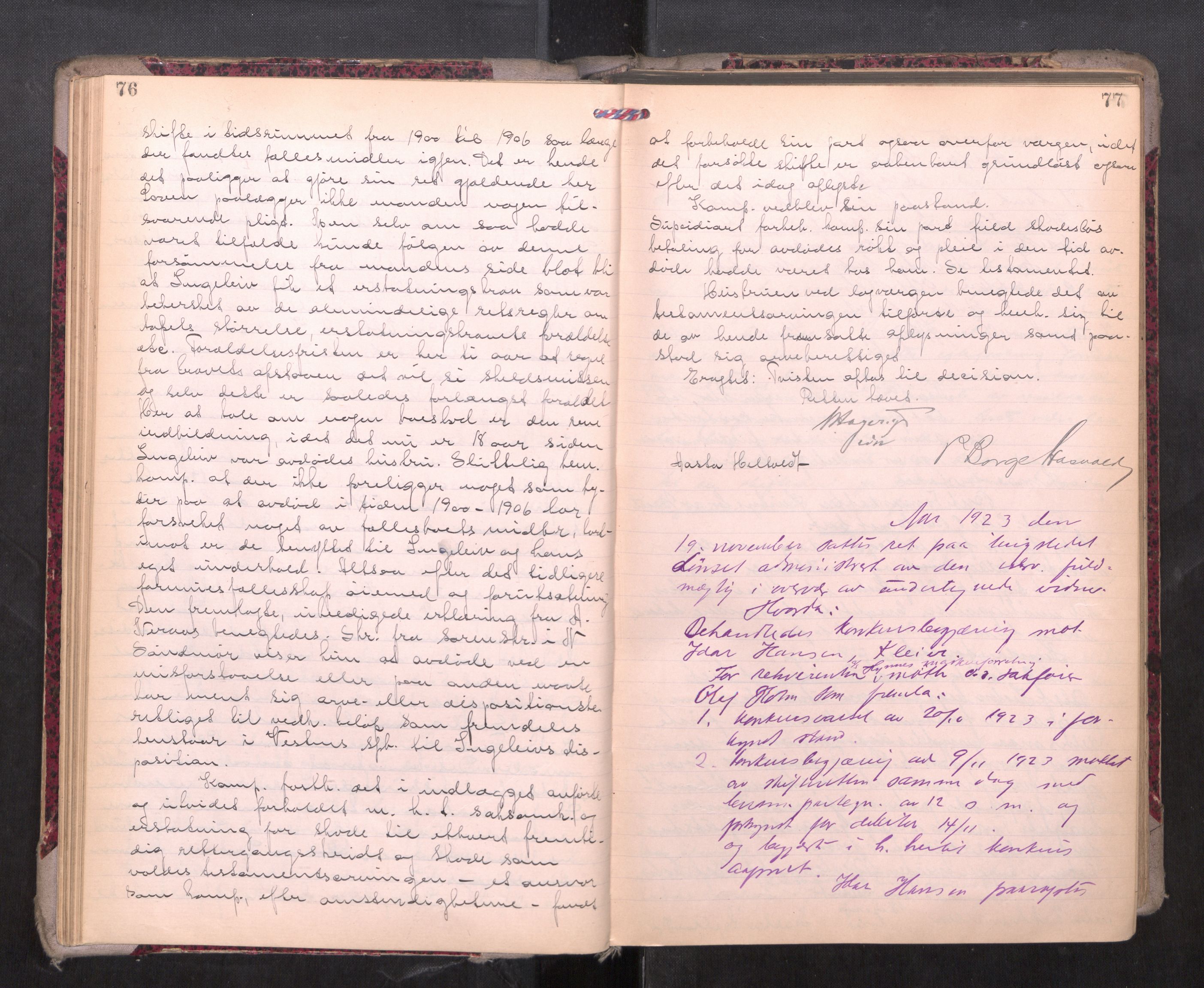 Romsdal sorenskriveri, AV/SAT-A-4149/1/3/3B/L0010: Skiftebehandlingsprotokoll, 1923-1925, p. 76-77