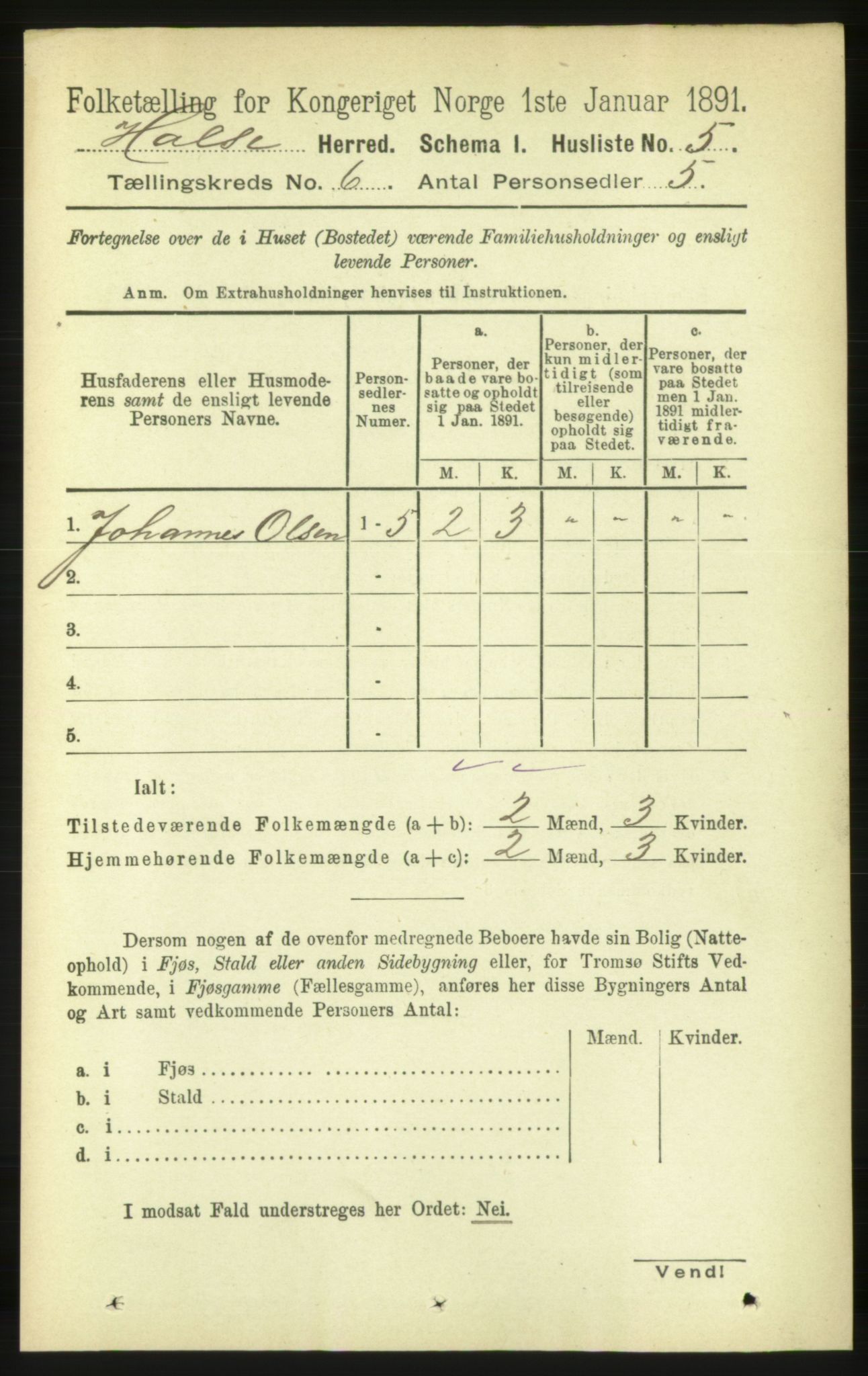 RA, 1891 census for 1571 Halsa, 1891, p. 1455