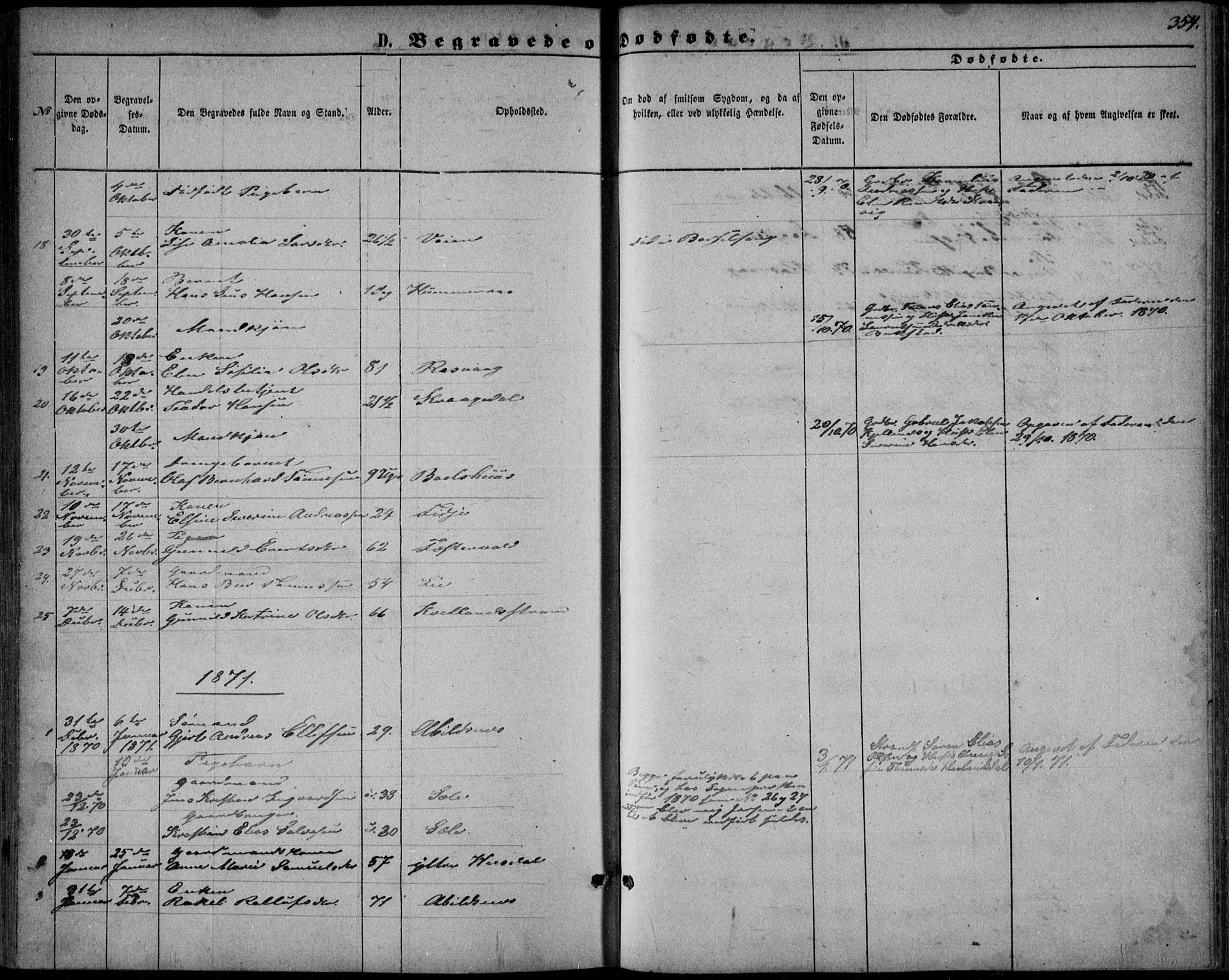 Flekkefjord sokneprestkontor, AV/SAK-1111-0012/F/Fb/Fbb/L0003: Parish register (copy) no. B 3, 1867-1889, p. 354