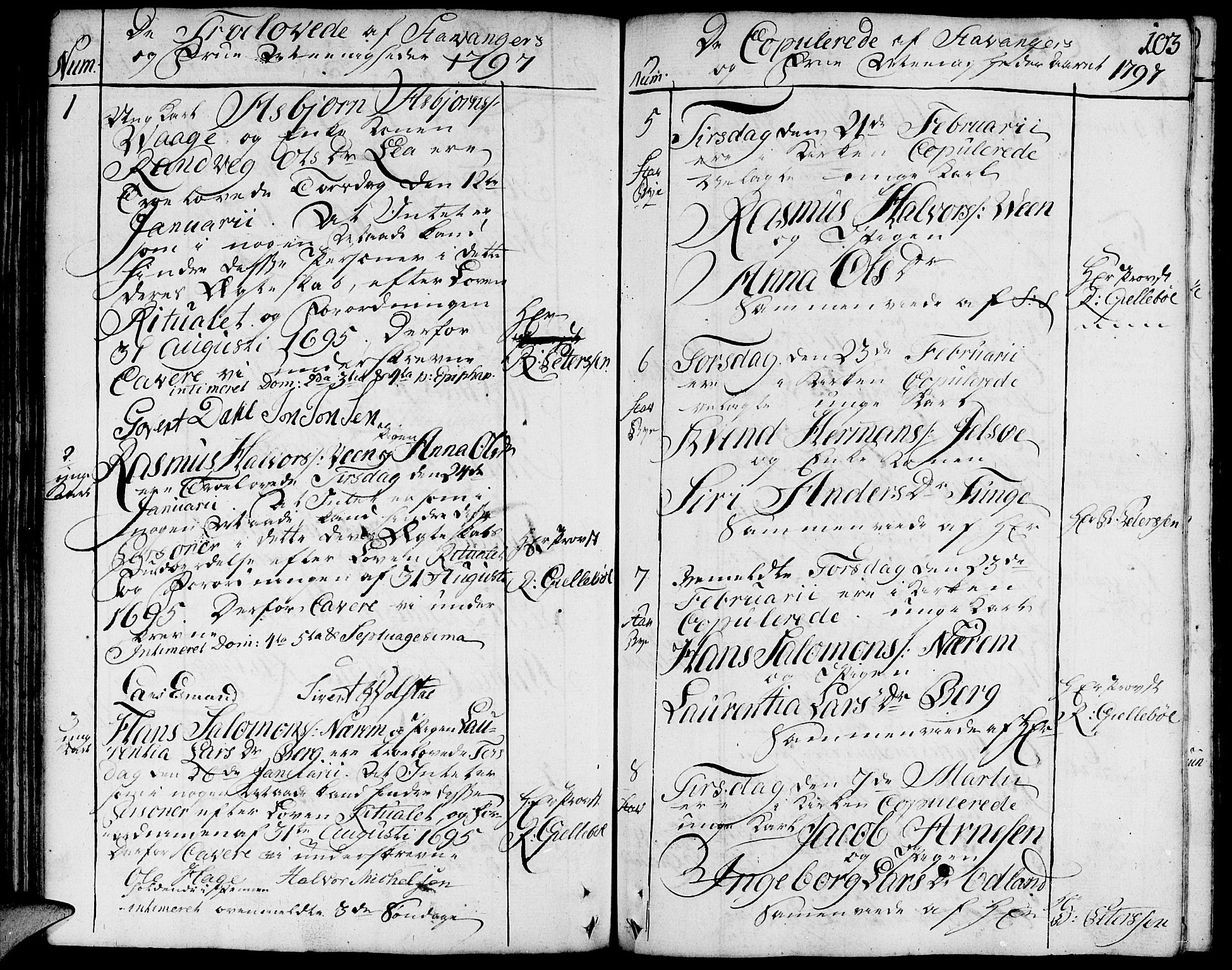 Domkirken sokneprestkontor, AV/SAST-A-101812/001/30/30BA/L0006: Parish register (official) no. A 6, 1783-1815, p. 103