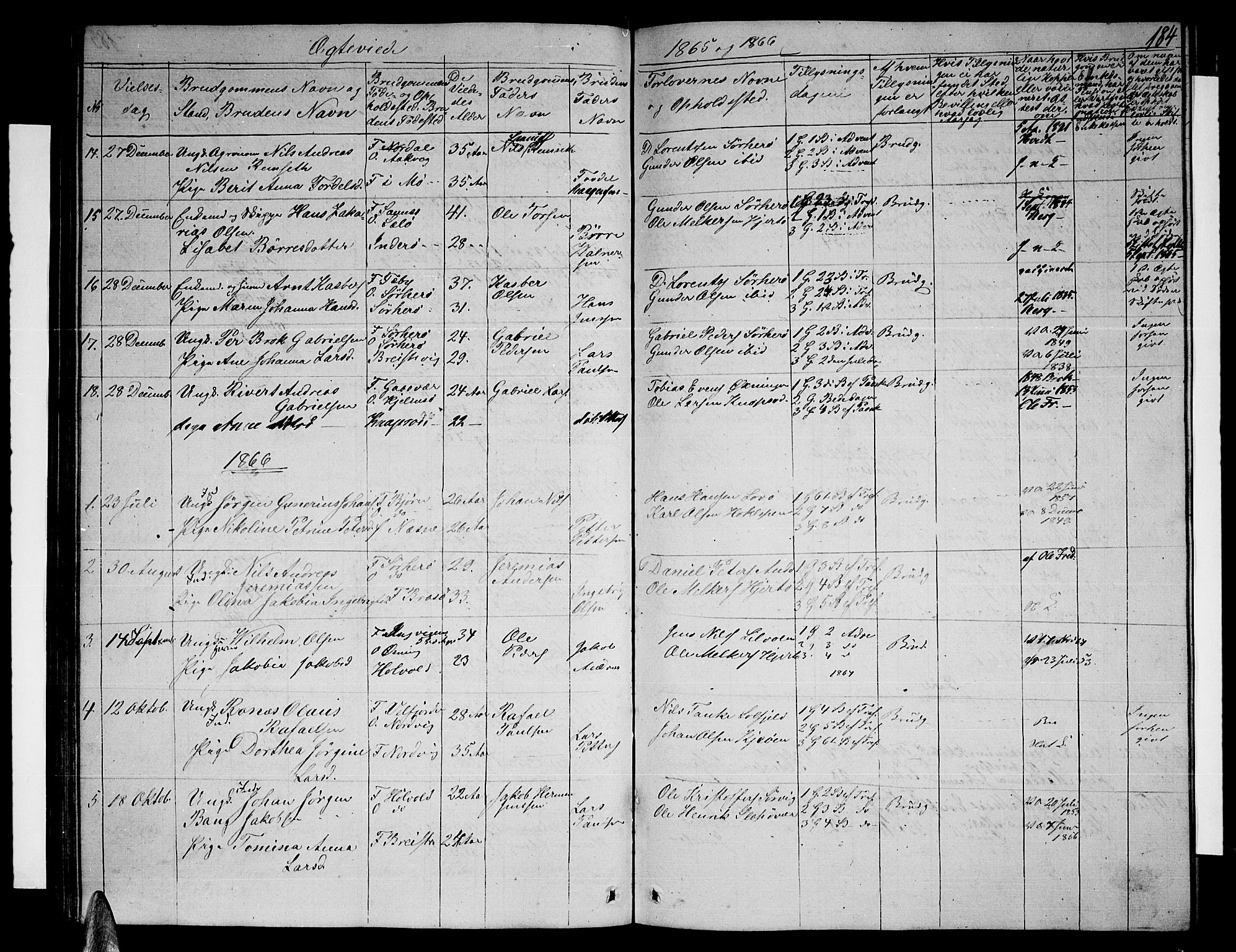 Ministerialprotokoller, klokkerbøker og fødselsregistre - Nordland, SAT/A-1459/834/L0512: Parish register (copy) no. 834C03, 1862-1877, p. 184