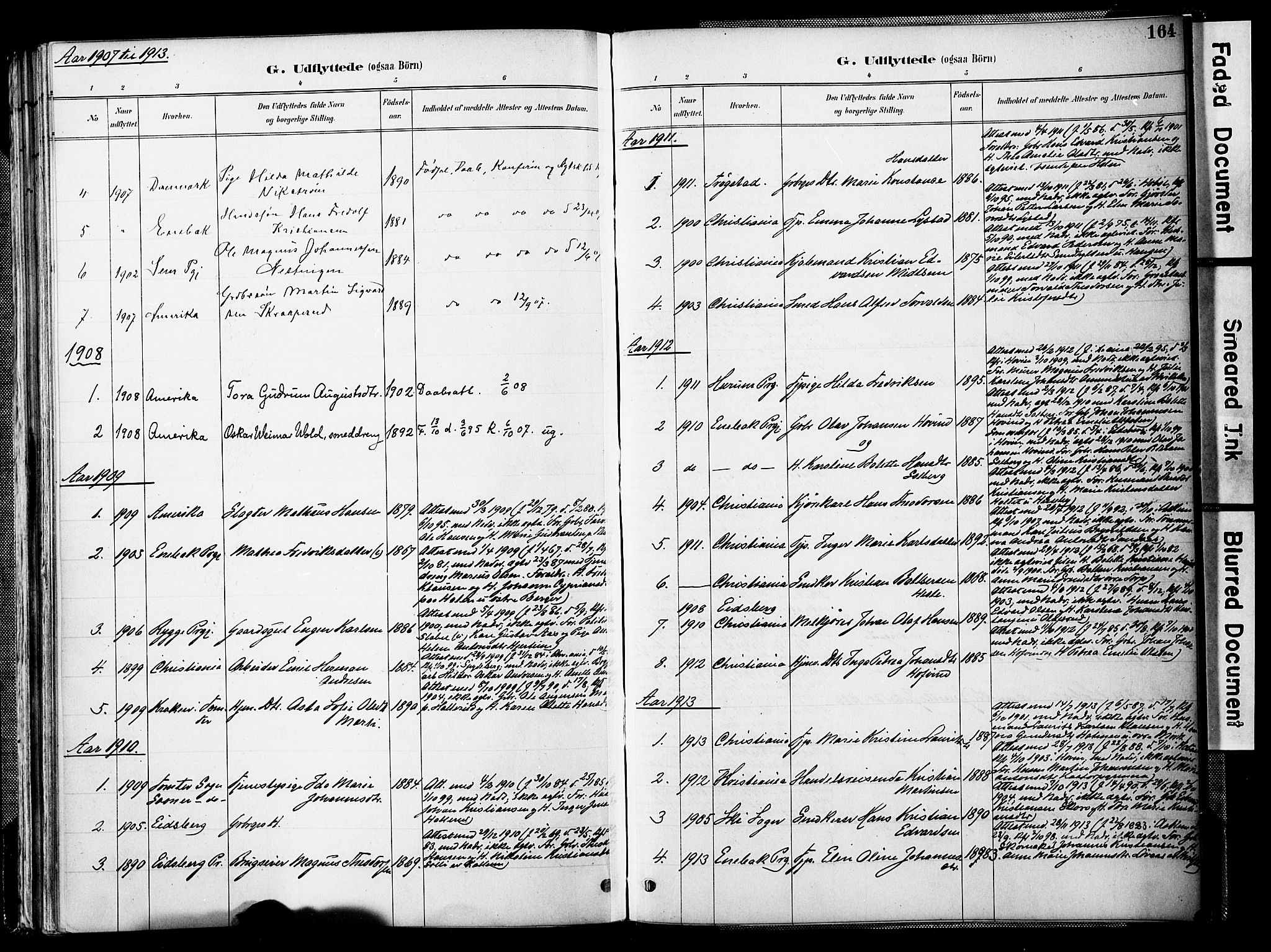 Spydeberg prestekontor Kirkebøker, SAO/A-10924/F/Fb/L0001: Parish register (official) no. II 1, 1886-1907, p. 164