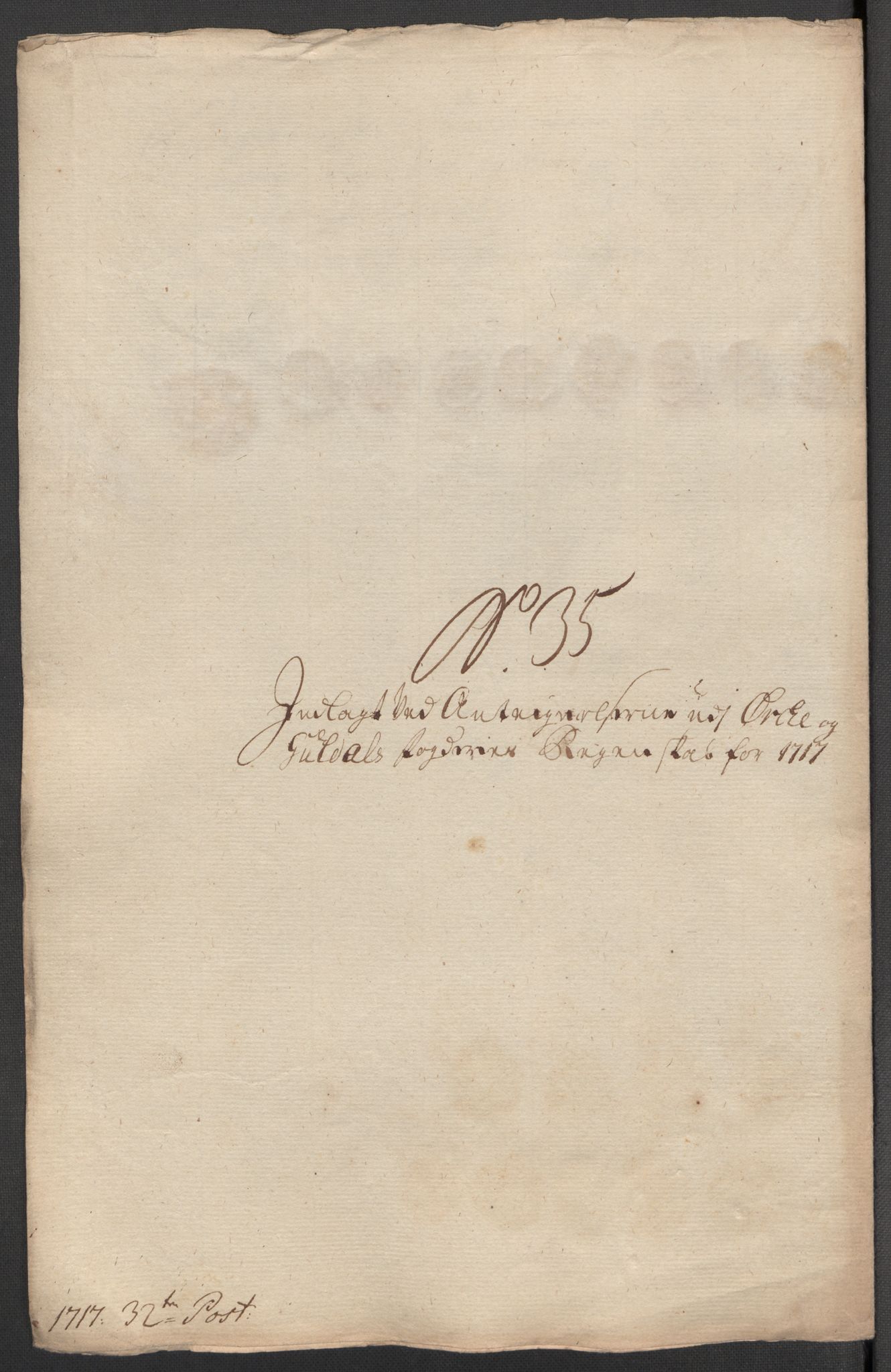 Rentekammeret inntil 1814, Reviderte regnskaper, Fogderegnskap, RA/EA-4092/R60/L3970: Fogderegnskap Orkdal og Gauldal, 1717, p. 136