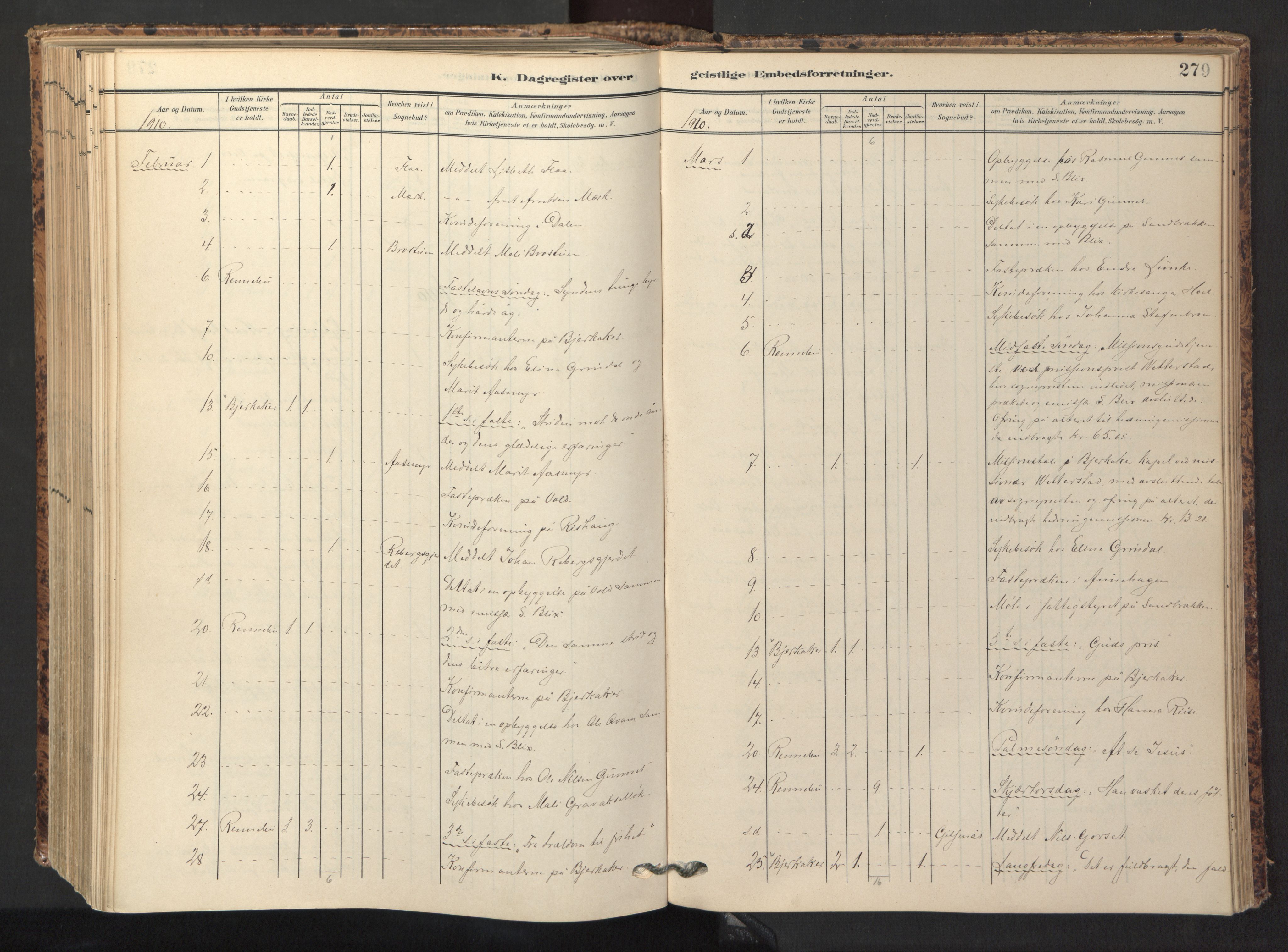 Ministerialprotokoller, klokkerbøker og fødselsregistre - Sør-Trøndelag, SAT/A-1456/674/L0873: Parish register (official) no. 674A05, 1908-1923, p. 279