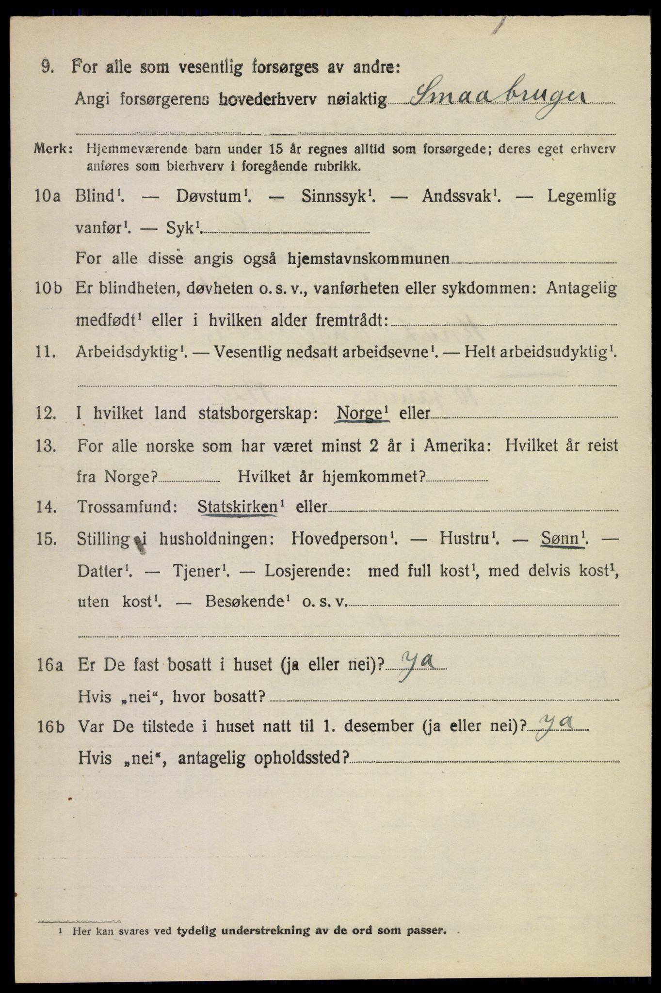 SAKO, 1920 census for Øvre Sandsvær, 1920, p. 5693