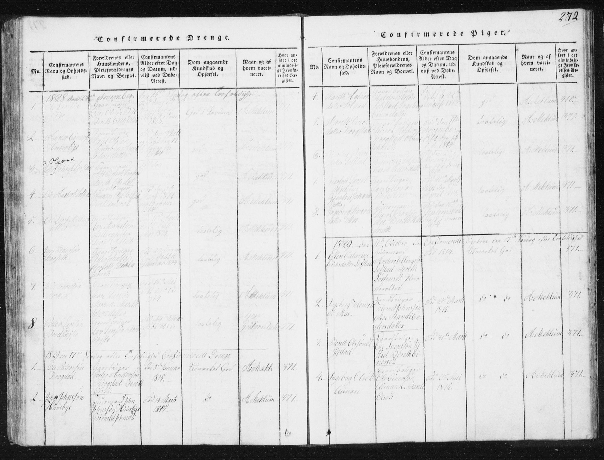 Ministerialprotokoller, klokkerbøker og fødselsregistre - Sør-Trøndelag, SAT/A-1456/665/L0770: Parish register (official) no. 665A05, 1817-1829, p. 272