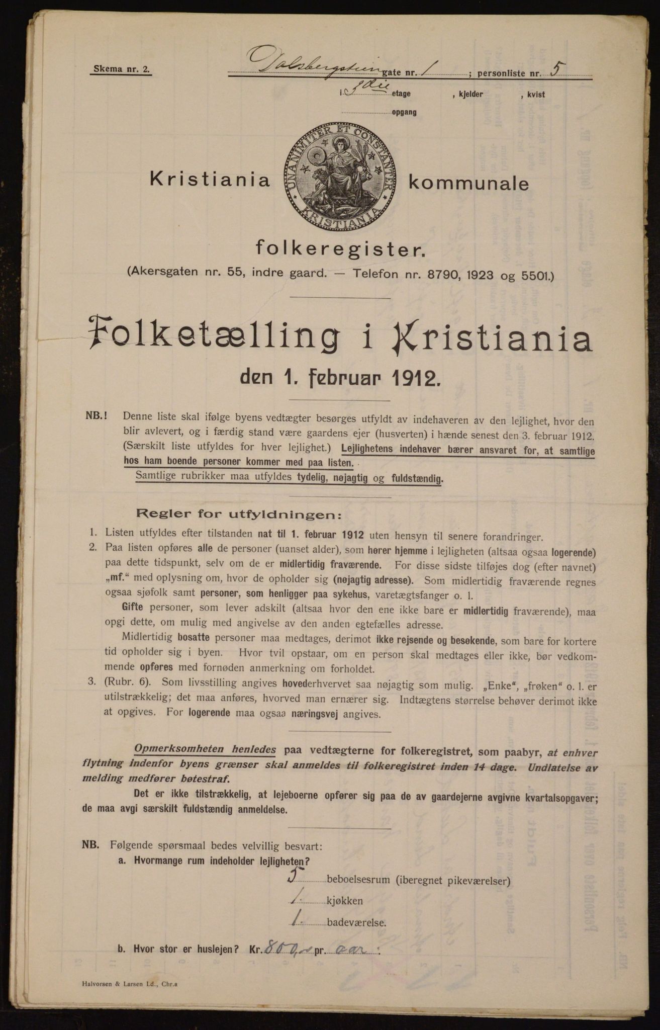 OBA, Municipal Census 1912 for Kristiania, 1912, p. 13904