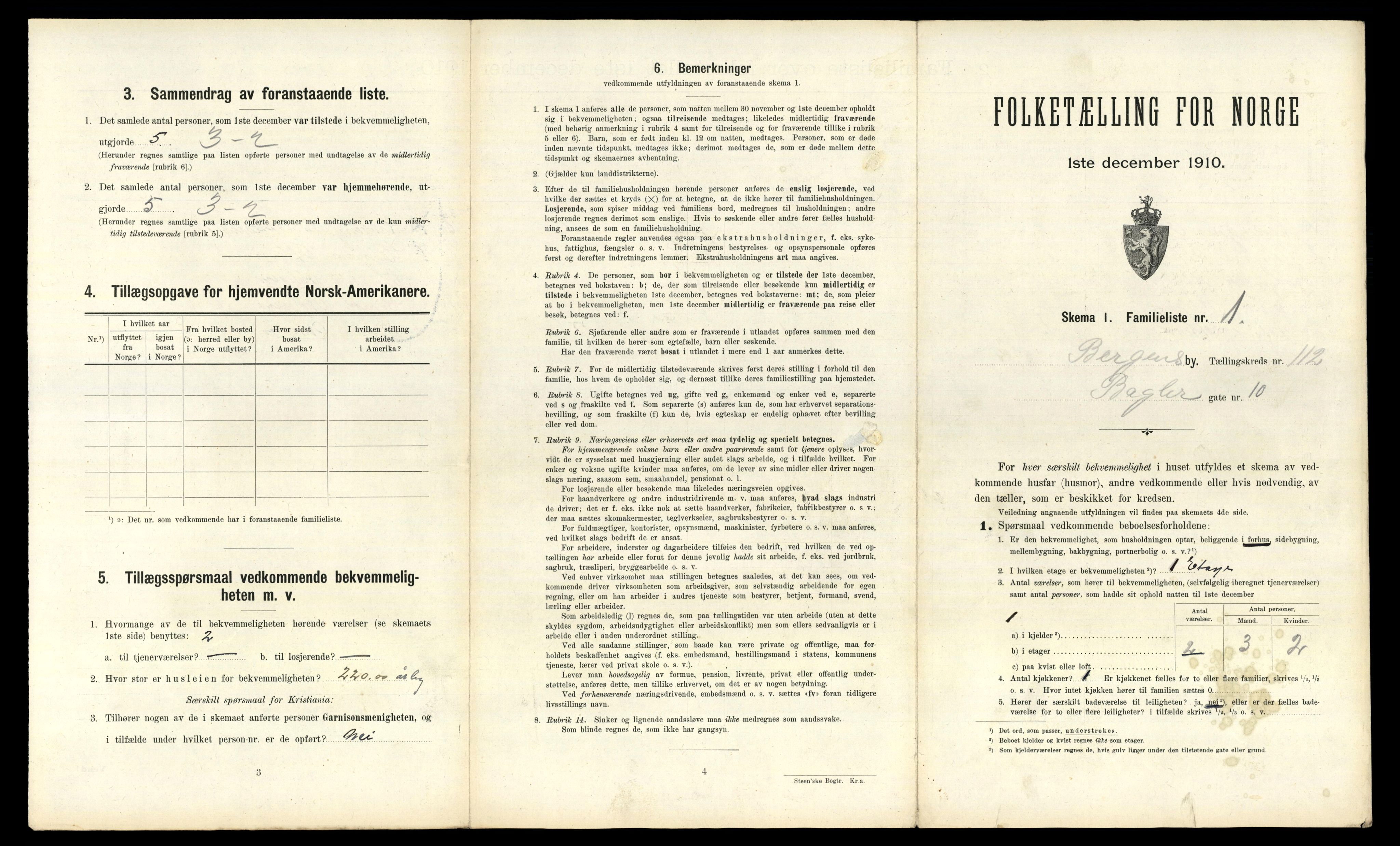 RA, 1910 census for Bergen, 1910, p. 39263