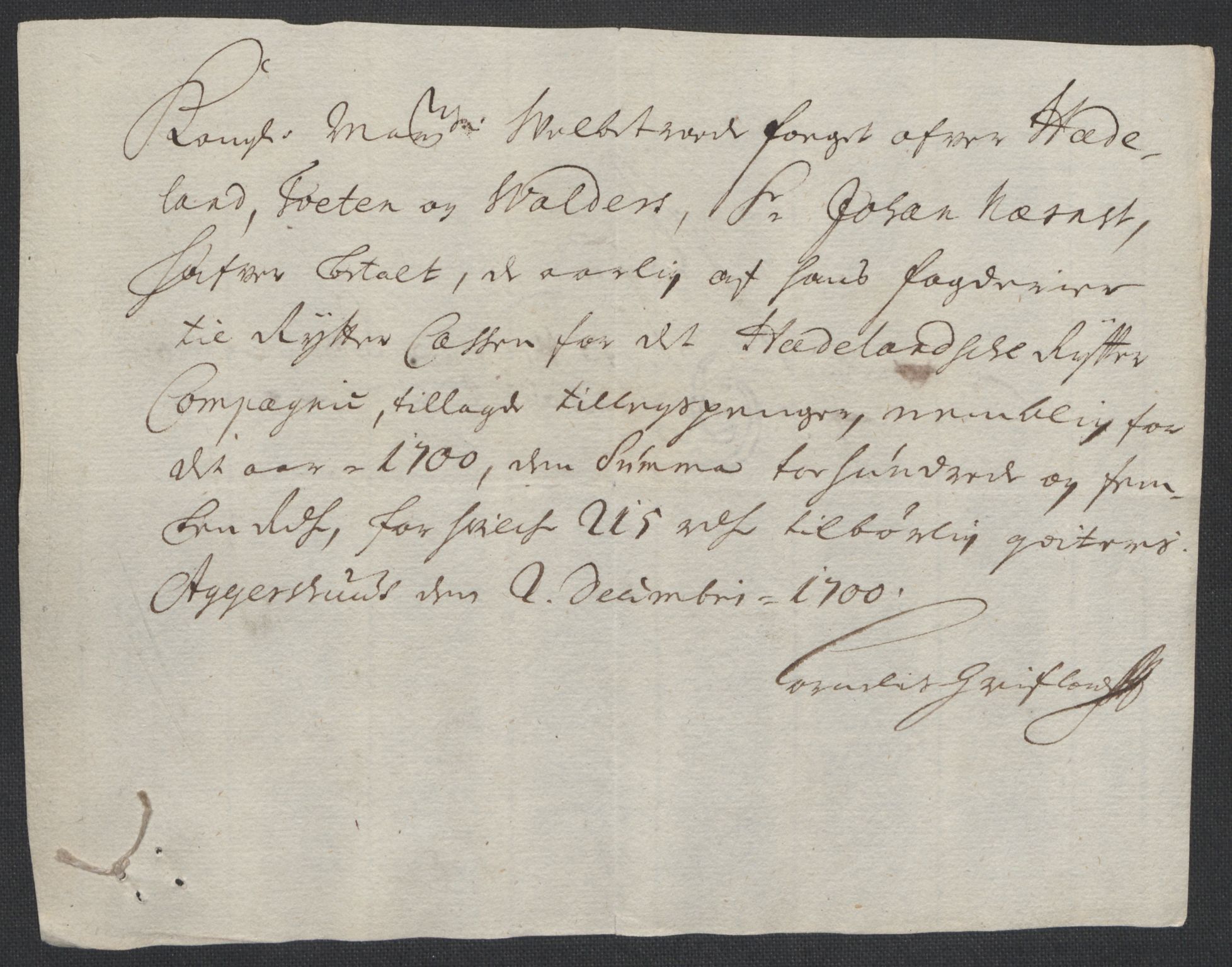 Rentekammeret inntil 1814, Reviderte regnskaper, Fogderegnskap, AV/RA-EA-4092/R18/L1298: Fogderegnskap Hadeland, Toten og Valdres, 1700, p. 335