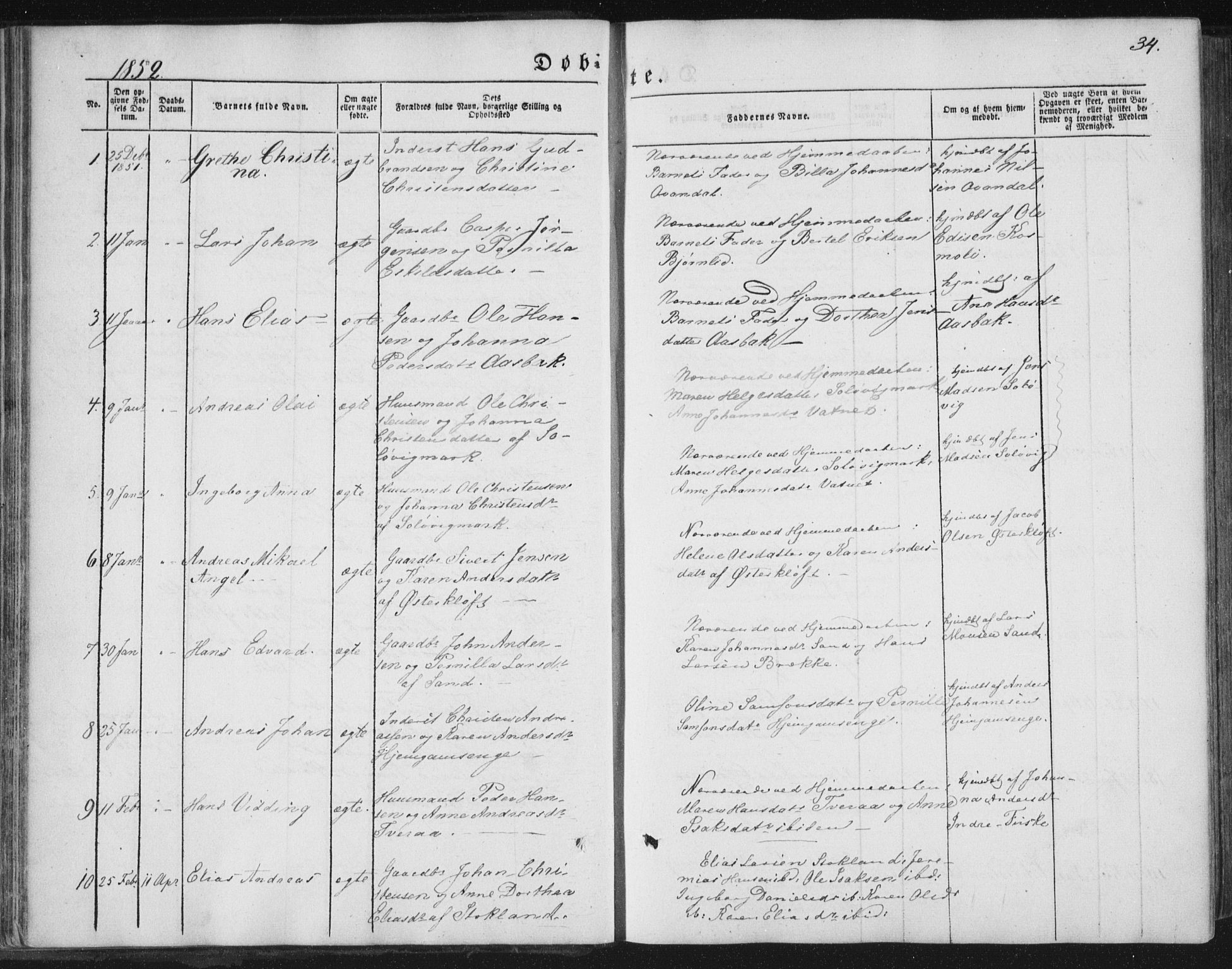Ministerialprotokoller, klokkerbøker og fødselsregistre - Nordland, SAT/A-1459/852/L0738: Parish register (official) no. 852A08, 1849-1865, p. 34