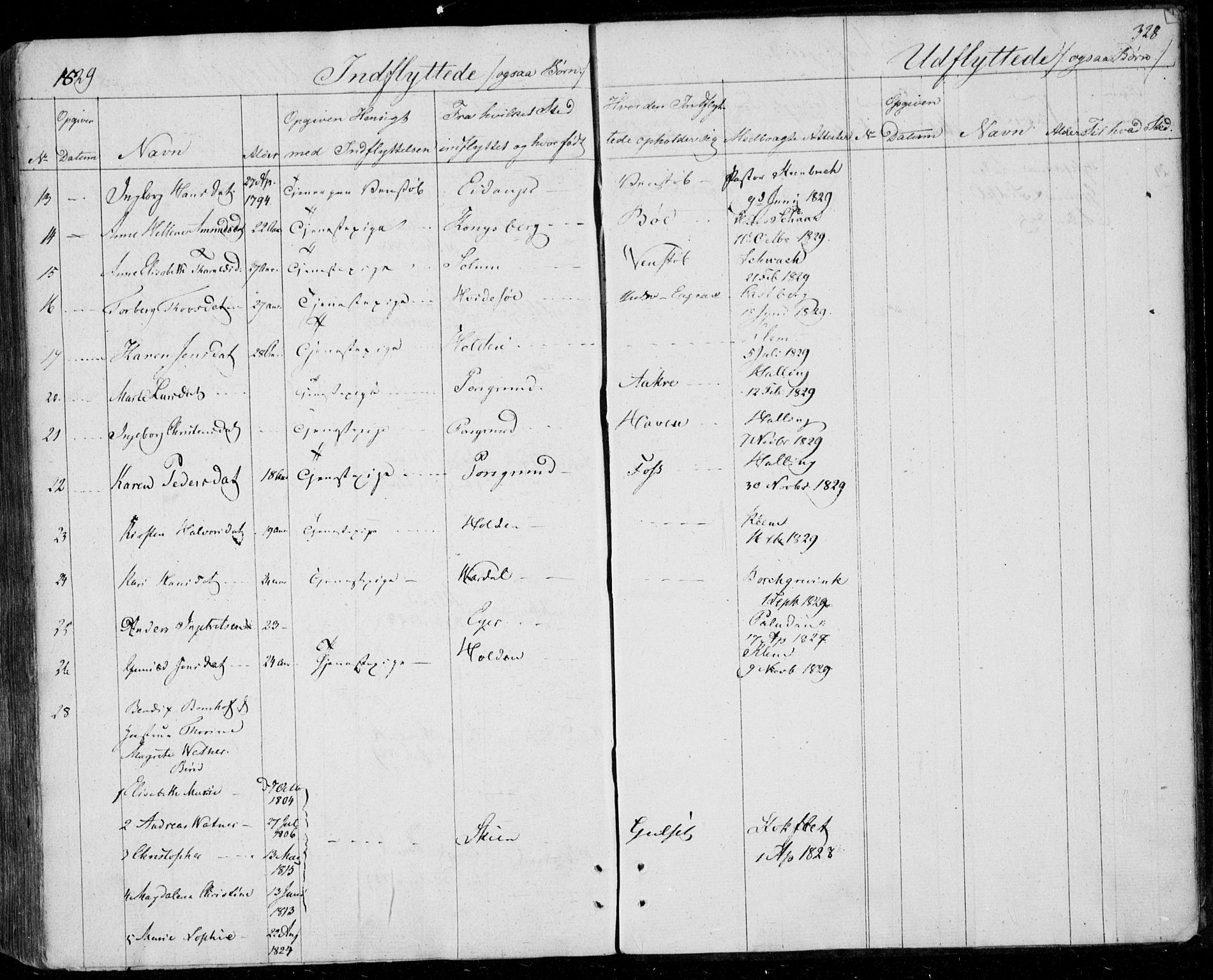 Gjerpen kirkebøker, AV/SAKO-A-265/F/Fa/L0005: Parish register (official) no. I 5, 1823-1829, p. 328