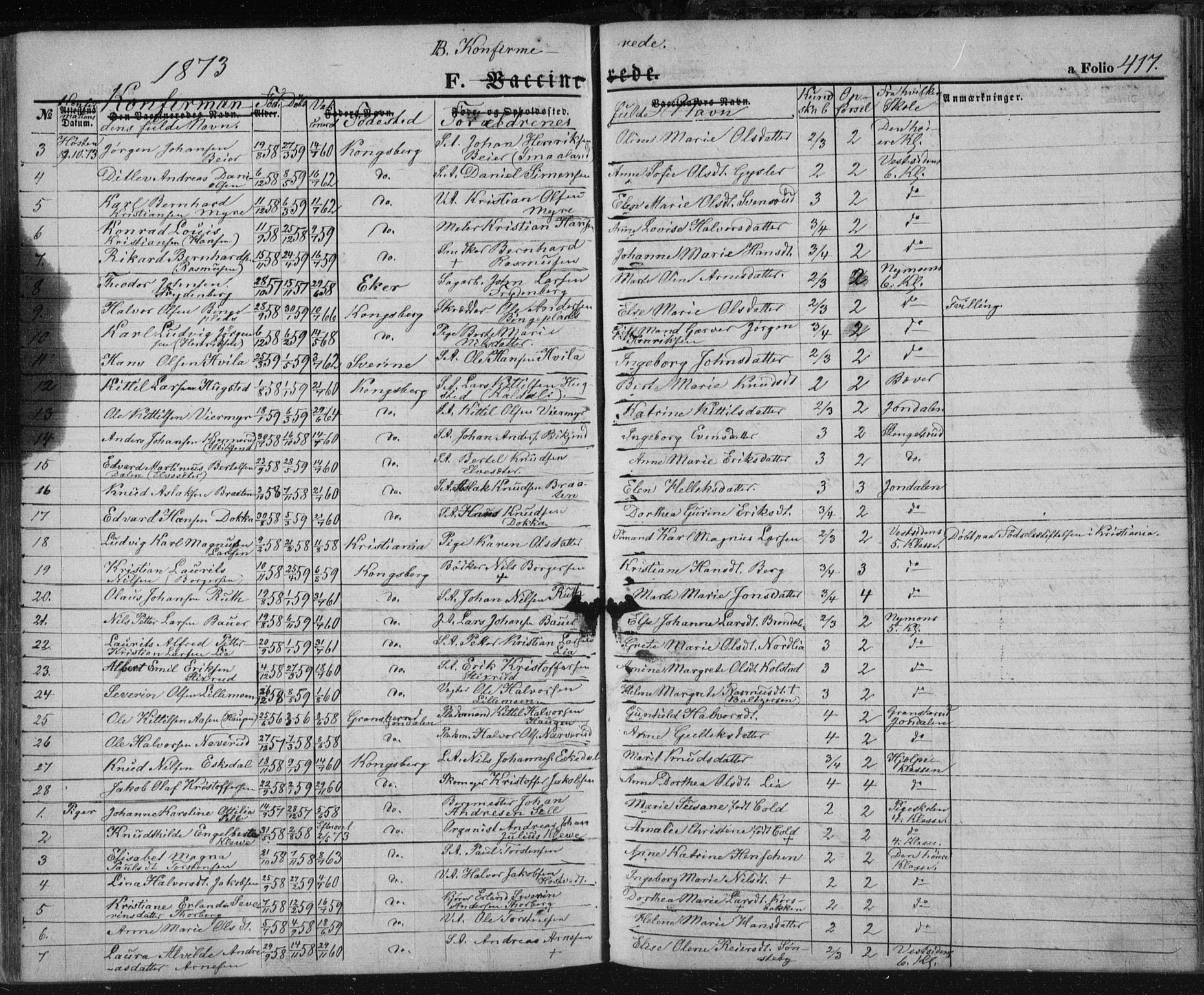 Kongsberg kirkebøker, SAKO/A-22/F/Fa/L0010: Parish register (official) no. I 10, 1859-1875, p. 417