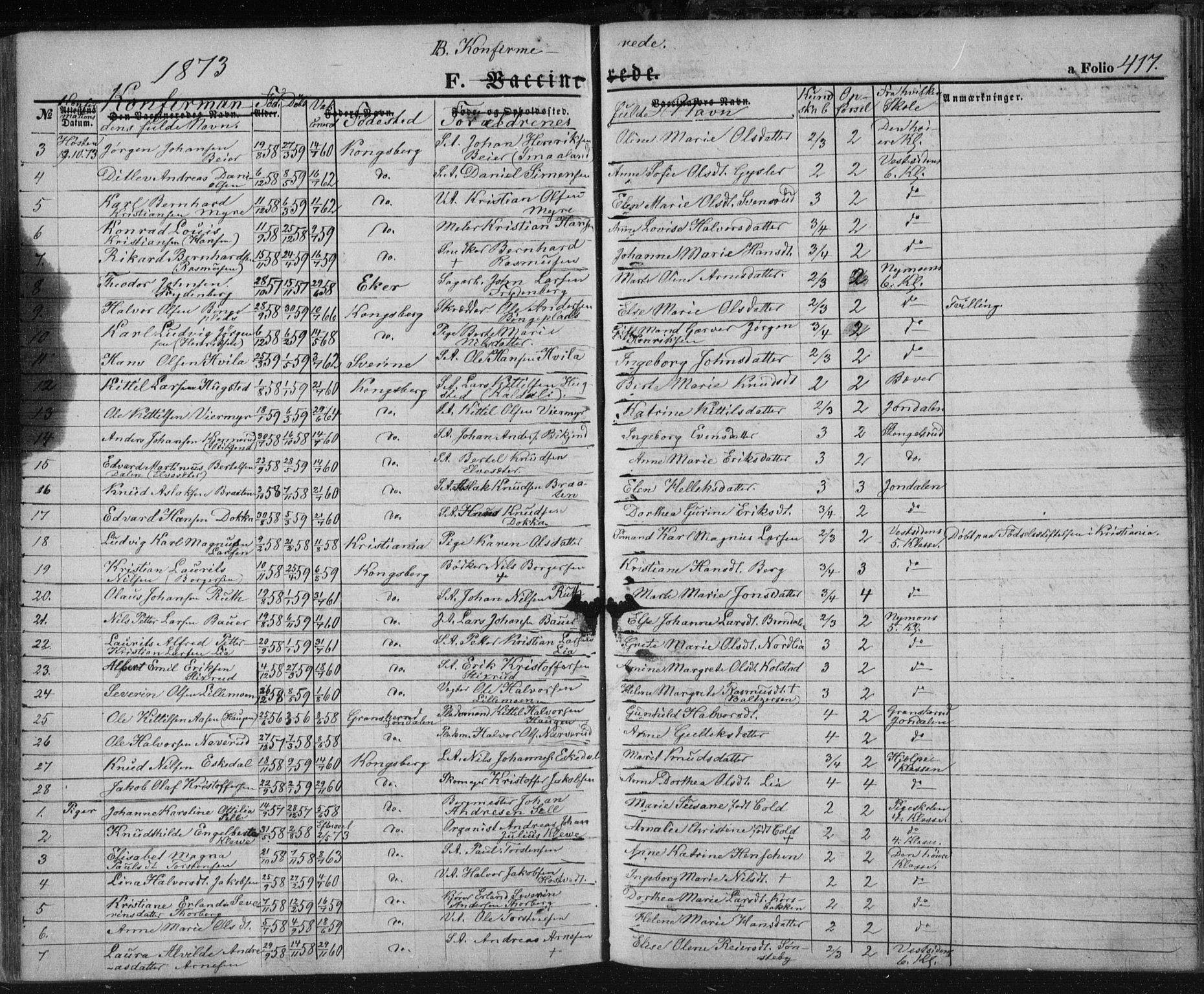 Kongsberg kirkebøker, AV/SAKO-A-22/F/Fa/L0010: Parish register (official) no. I 10, 1859-1875, p. 417