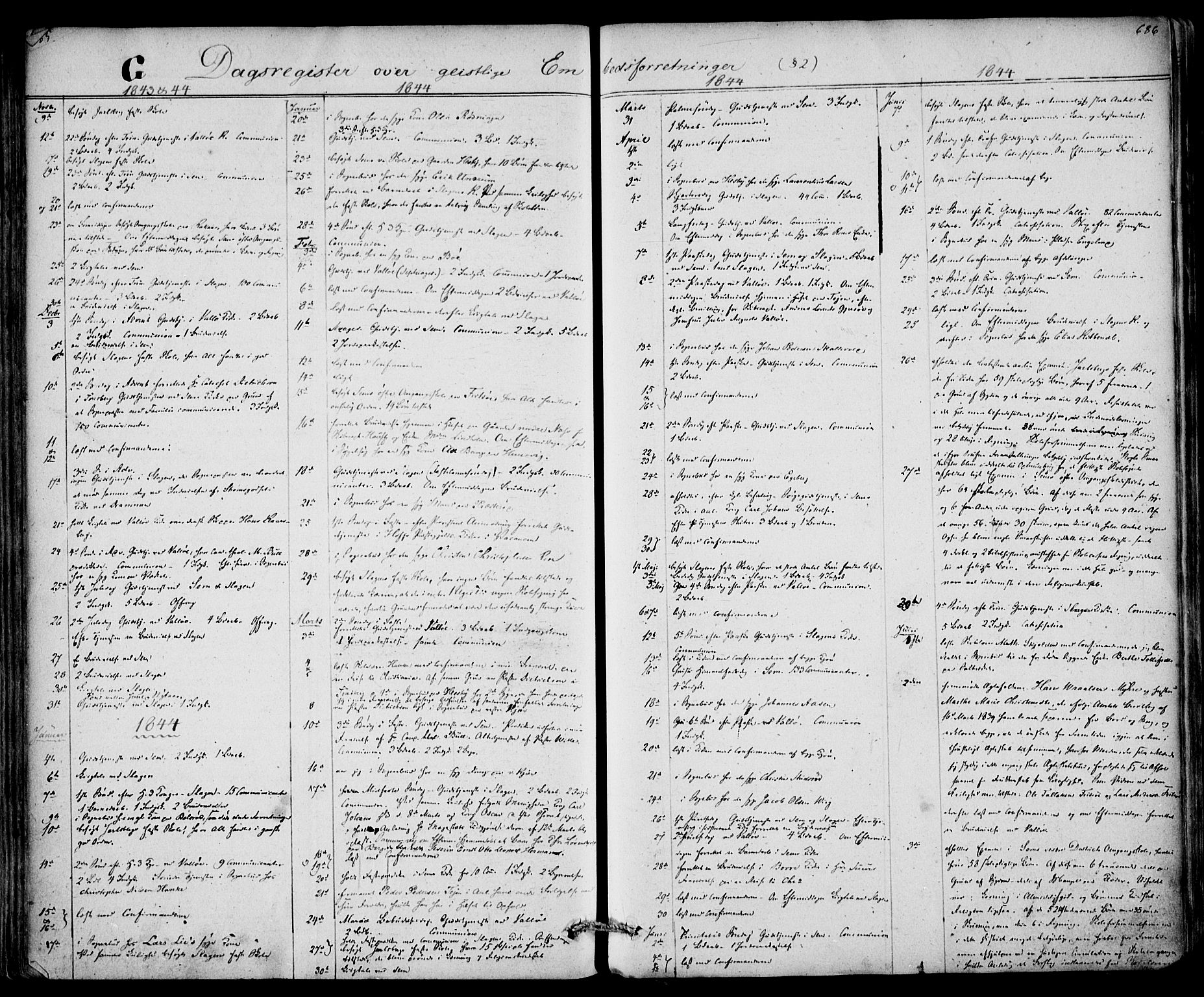 Sem kirkebøker, AV/SAKO-A-5/F/Fa/L0006: Parish register (official) no. I 6, 1843-1855, p. 685-686
