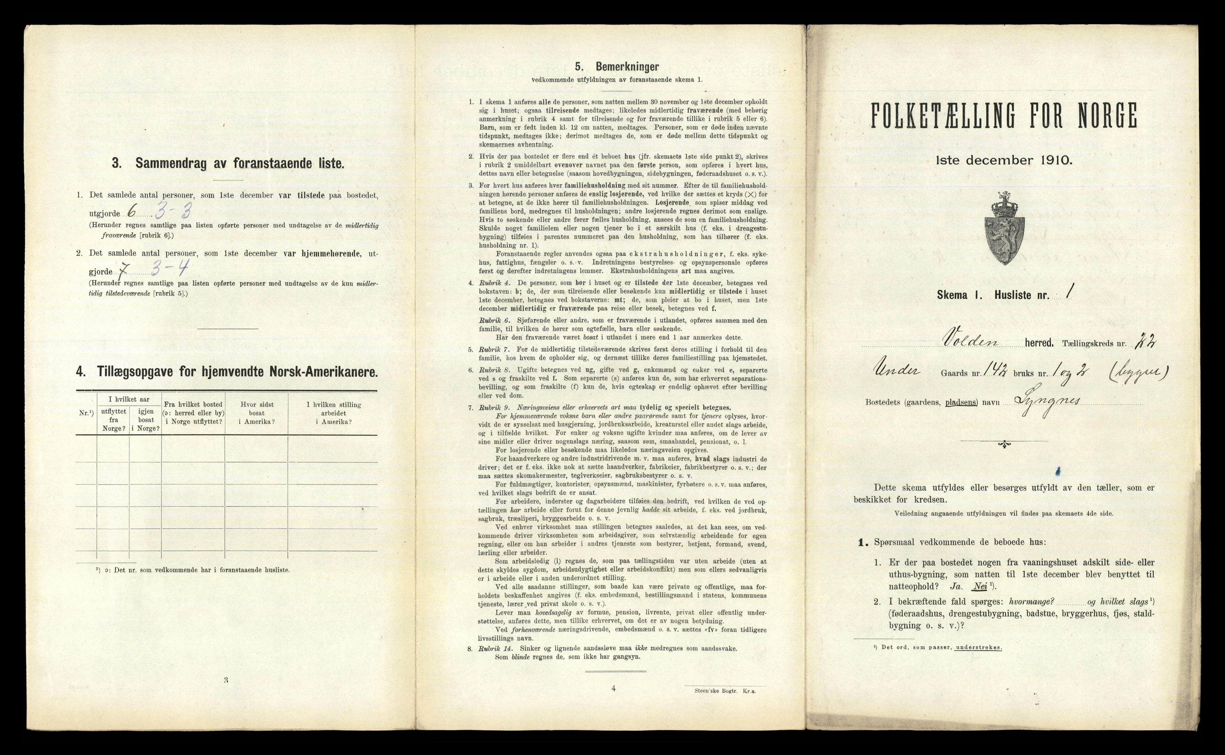 RA, 1910 census for Volda, 1910, p. 1472