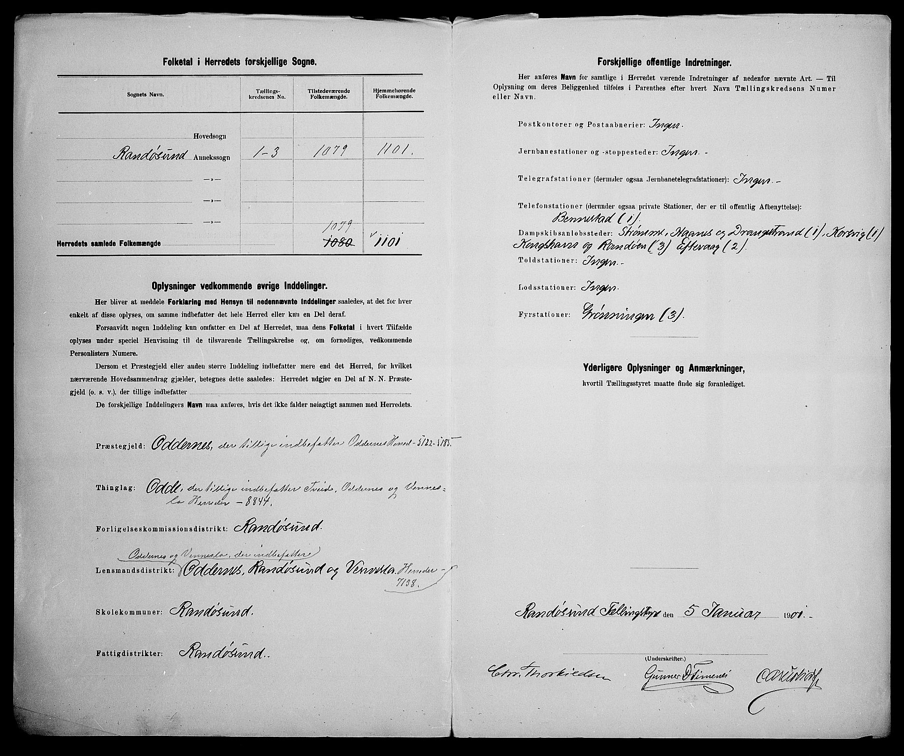 SAK, 1900 census for Randesund, 1900, p. 3