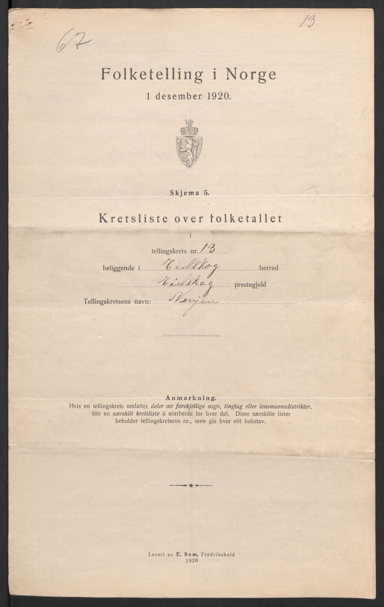 SAH, 1920 census for Eidskog, 1920, p. 58