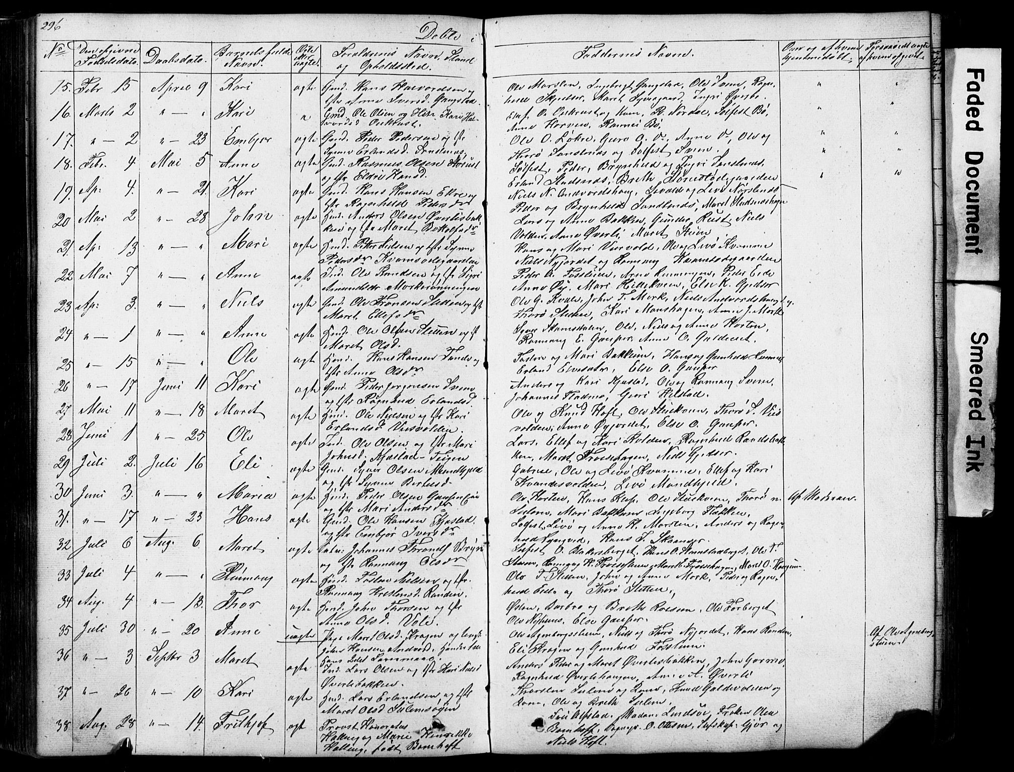 Lom prestekontor, AV/SAH-PREST-070/L/L0012: Parish register (copy) no. 12, 1845-1873, p. 296-297