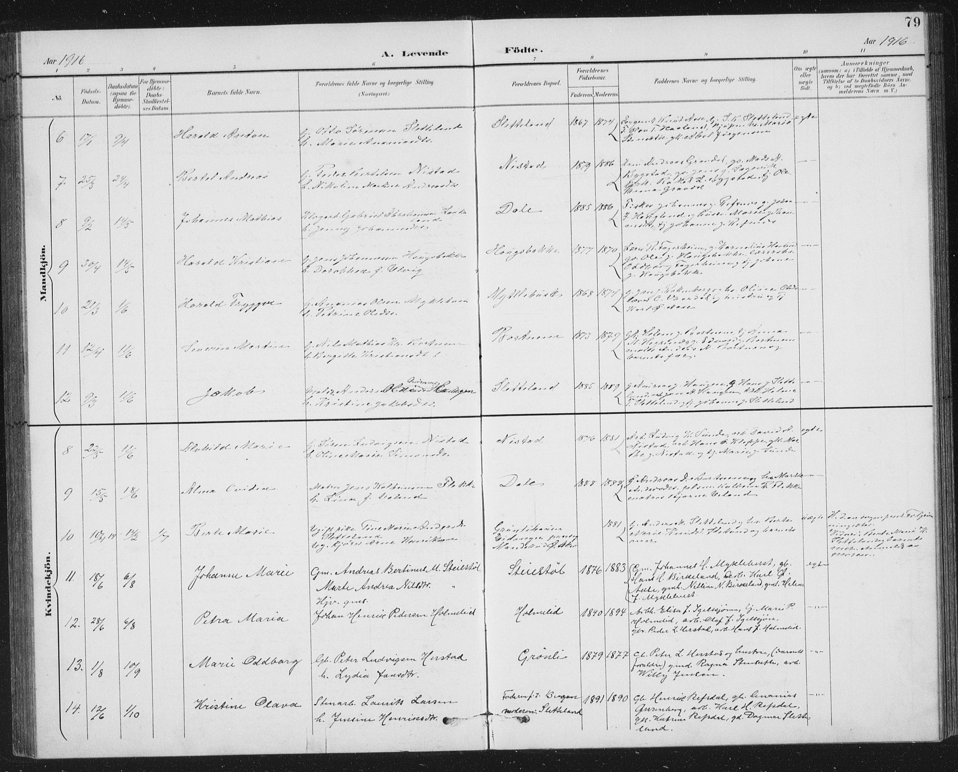Fjaler sokneprestembete, AV/SAB-A-79801/H/Hab/Habc/L0003: Parish register (copy) no. C 3, 1894-1917, p. 79