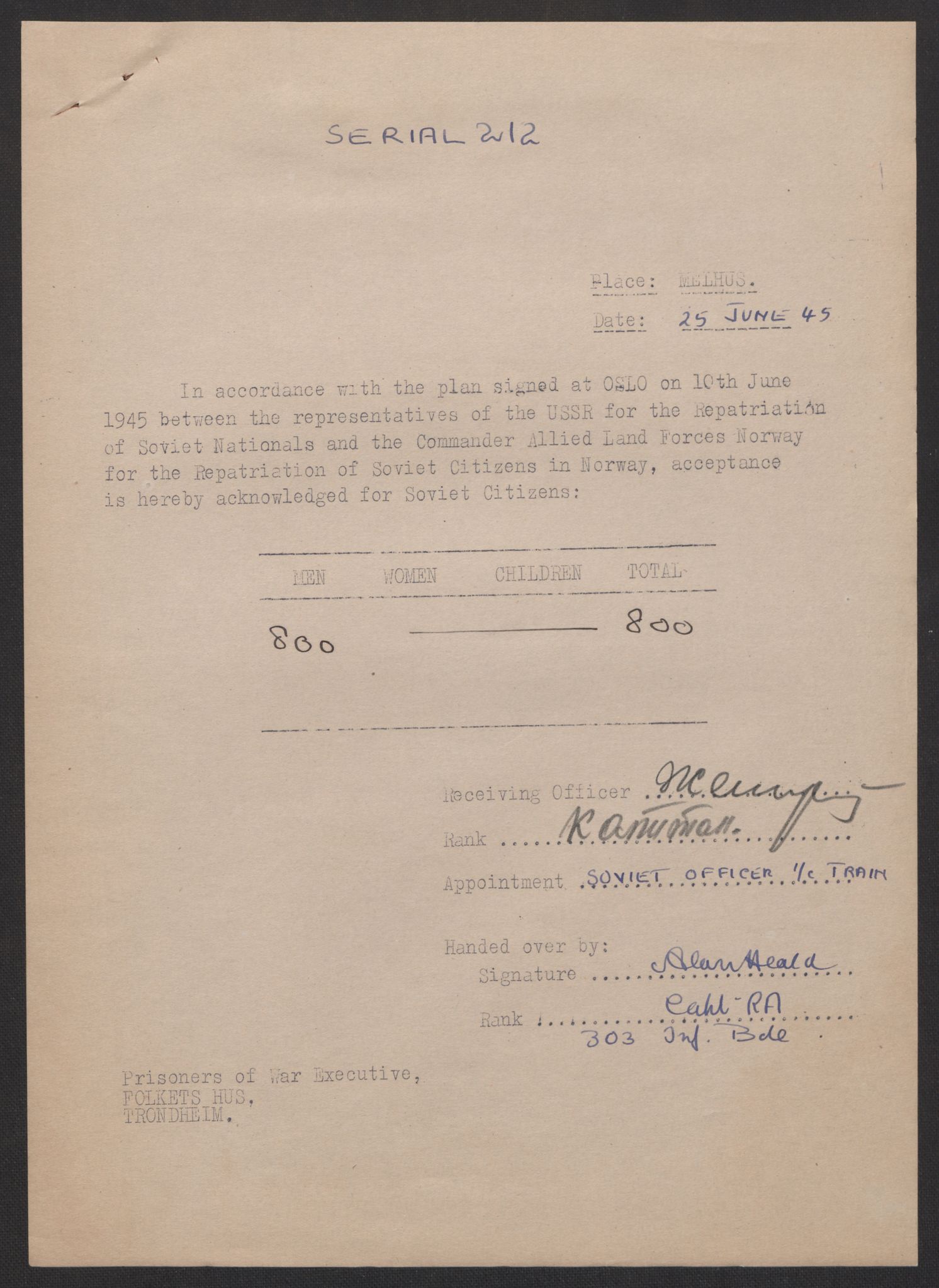 Flyktnings- og fangedirektoratet, Repatrieringskontoret, AV/RA-S-1681/D/Db/L0017: Displaced Persons (DPs) og sivile tyskere, 1945-1948, p. 125