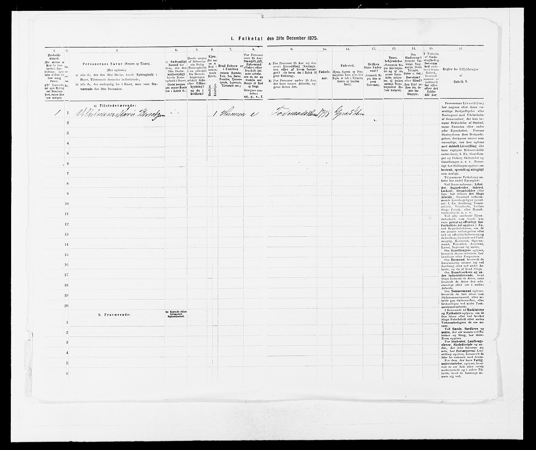 SAB, 1875 census for 1211P Etne, 1875, p. 993