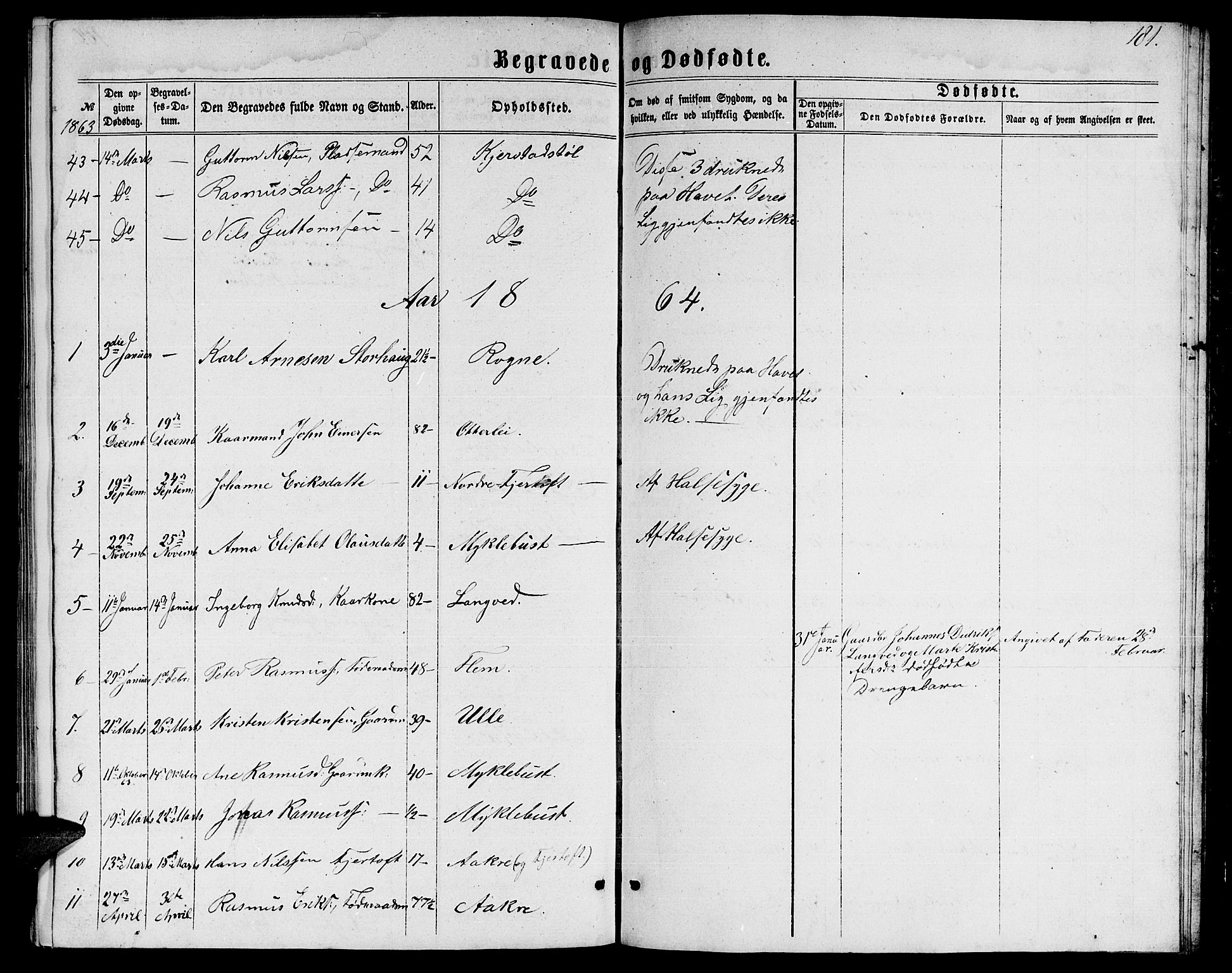 Ministerialprotokoller, klokkerbøker og fødselsregistre - Møre og Romsdal, SAT/A-1454/536/L0508: Parish register (copy) no. 536C03, 1860-1870, p. 181