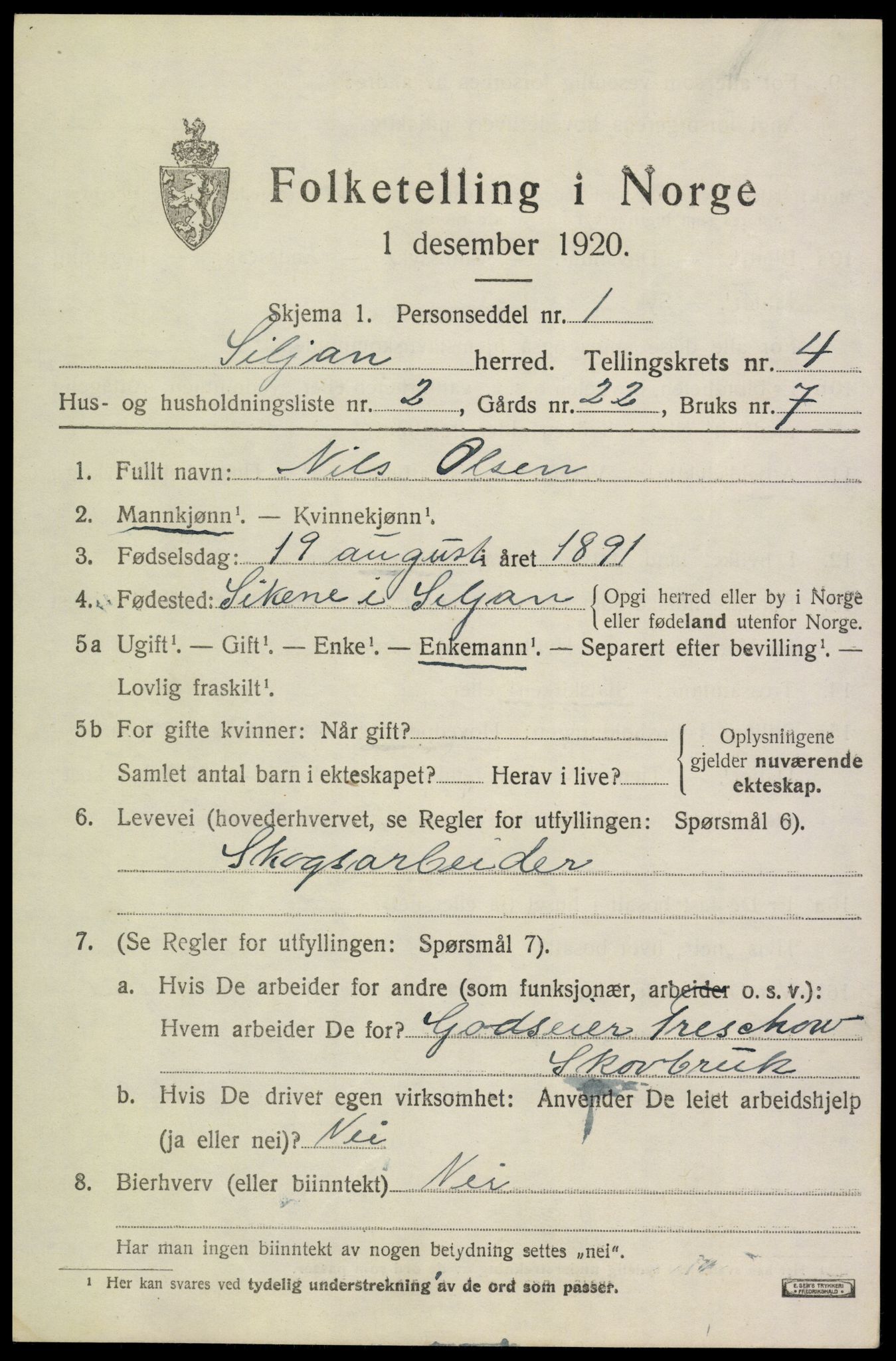 SAKO, 1920 census for Siljan, 1920, p. 1973