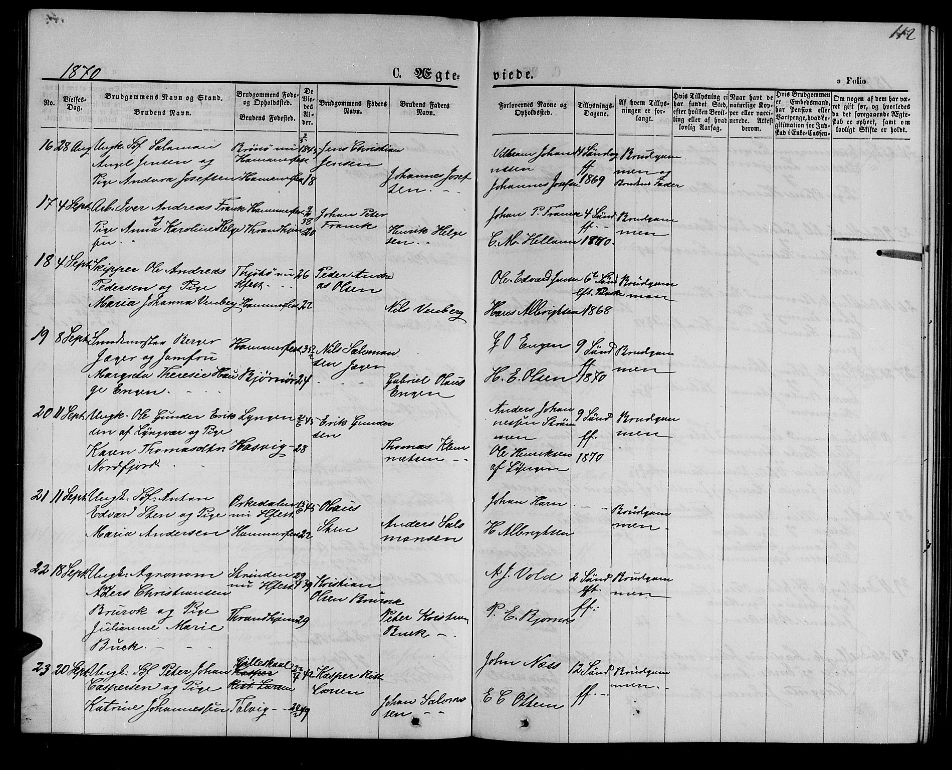 Hammerfest sokneprestkontor, AV/SATØ-S-1347/H/Hb/L0004.klokk: Parish register (copy) no. 4, 1869-1877, p. 112