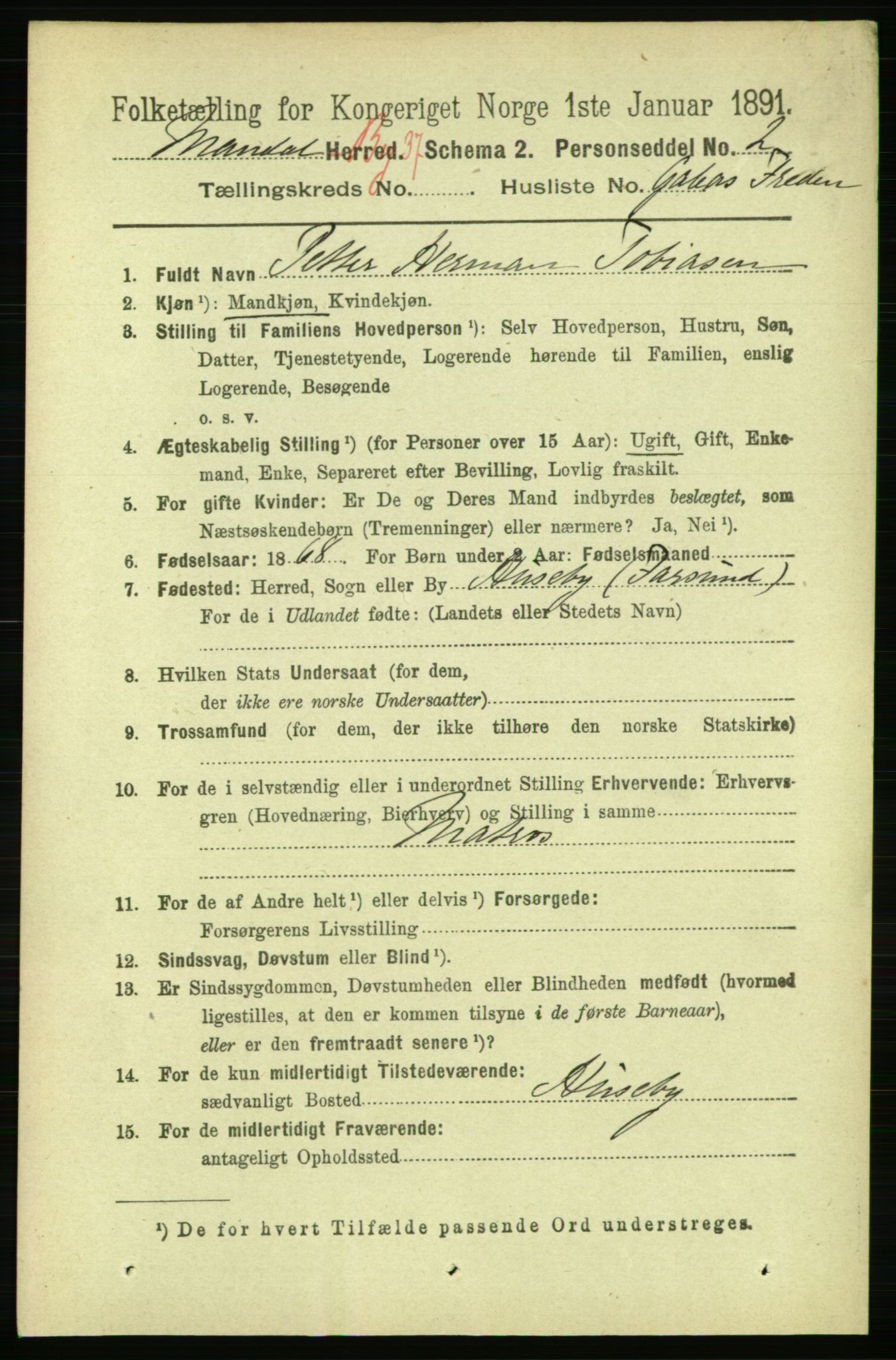 RA, 1891 census for 1002 Mandal, 1891, p. 5380