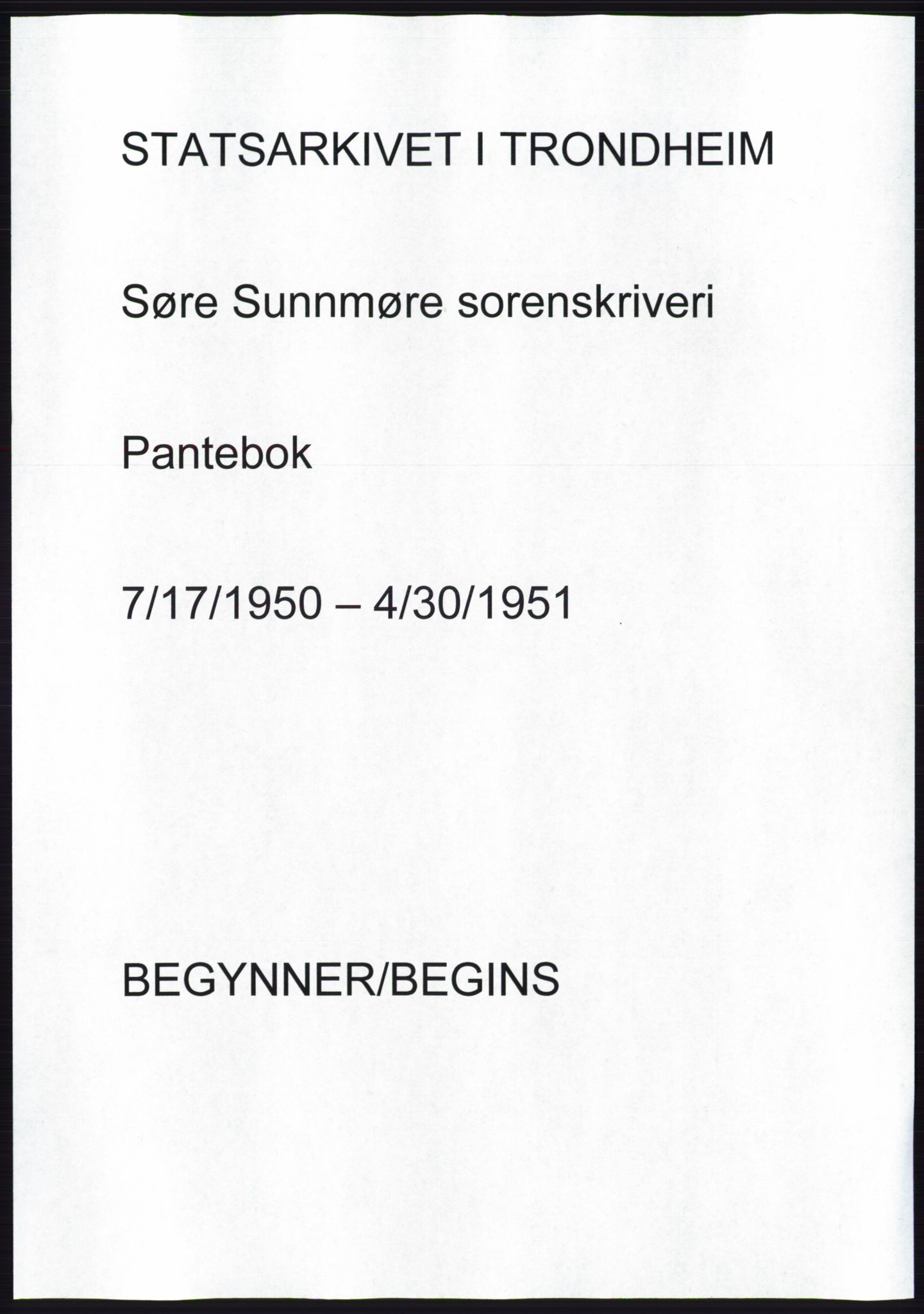 Søre Sunnmøre sorenskriveri, AV/SAT-A-4122/1/2/2C/L0119: Mortgage book no. 7B, 1950-1951