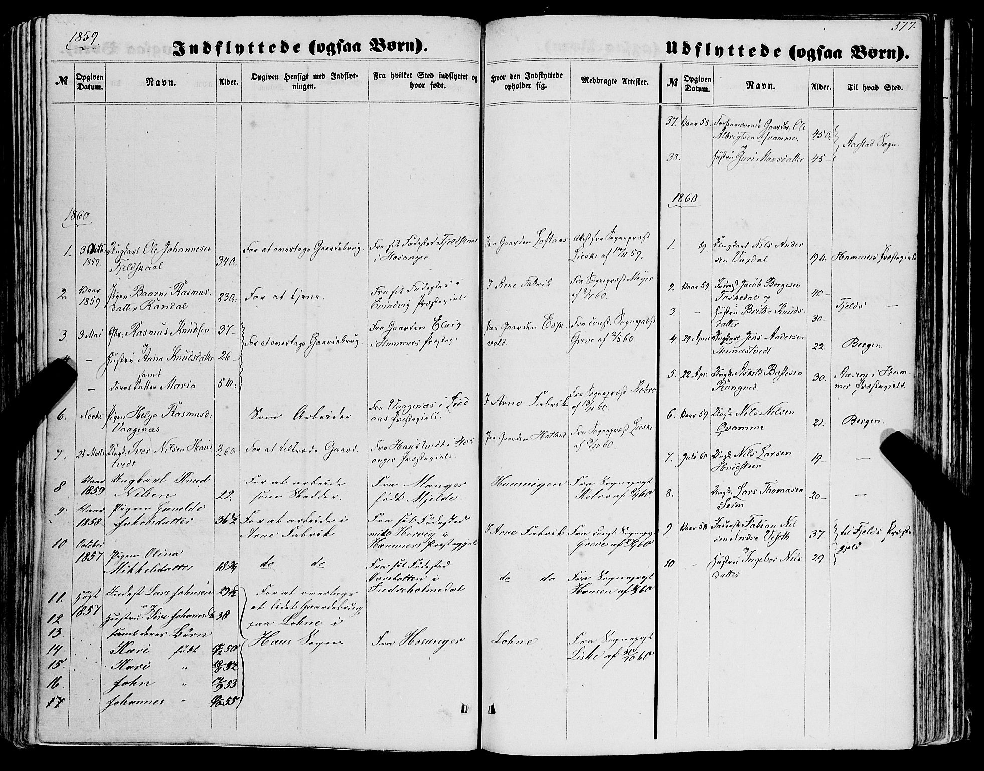 Haus sokneprestembete, SAB/A-75601/H/Haa: Parish register (official) no. A 17, 1858-1870, p. 377