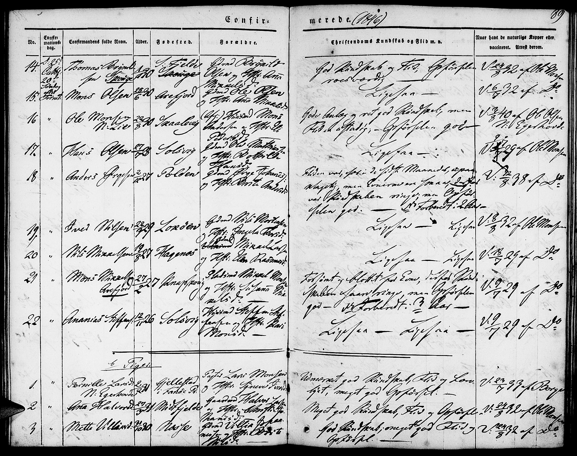 Fjell sokneprestembete, AV/SAB-A-75301/H/Haa: Parish register (official) no. A 1, 1835-1850, p. 89