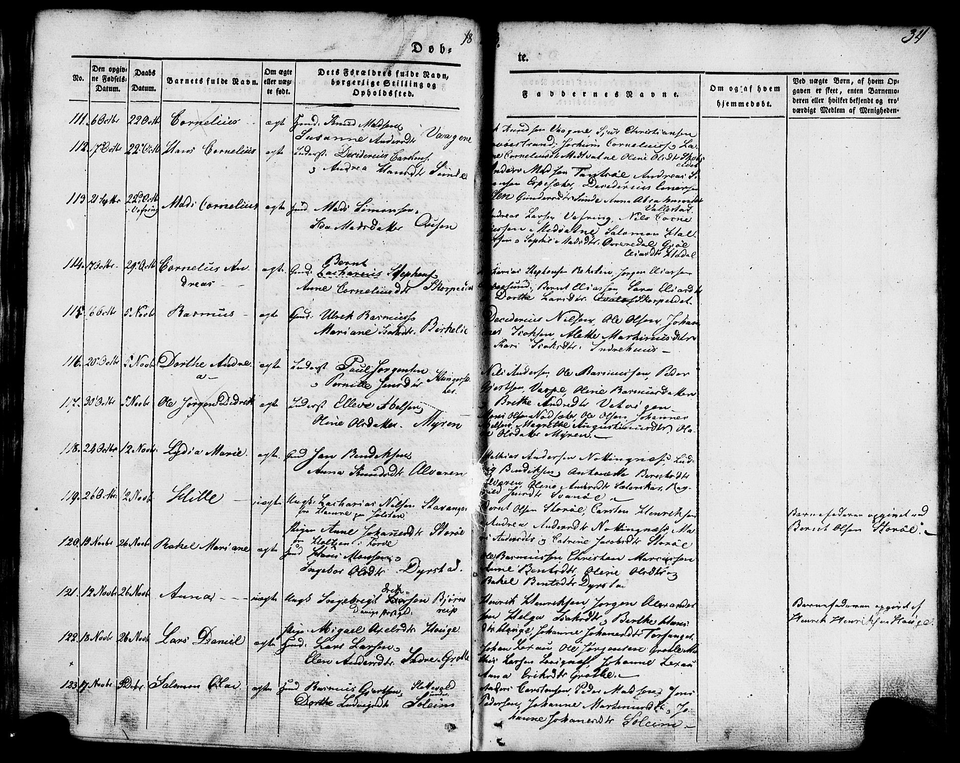 Kinn sokneprestembete, AV/SAB-A-80801/H/Haa/Haaa/L0005: Parish register (official) no. A 5, 1841-1857, p. 34