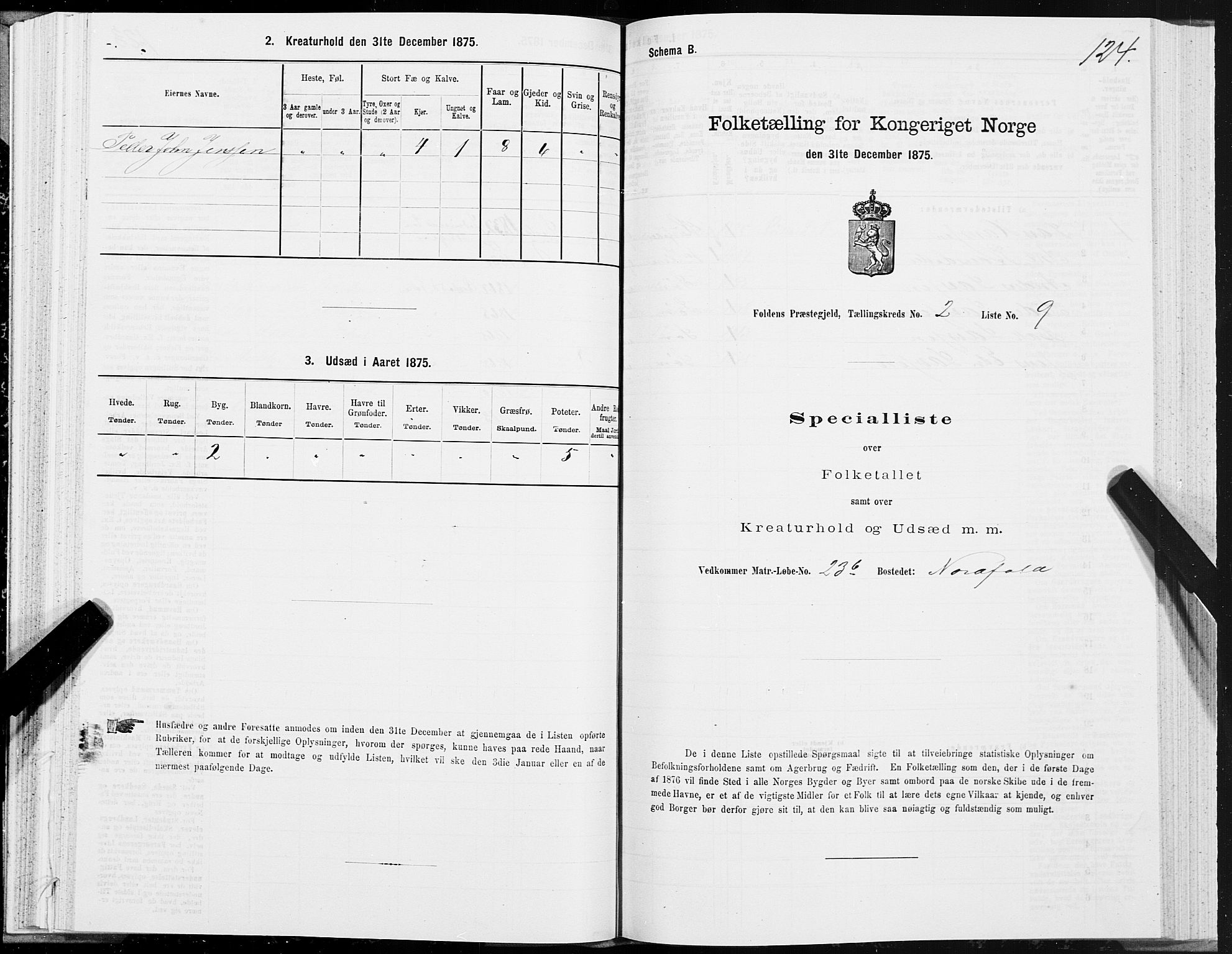 SAT, 1875 census for 1845P Folda, 1875, p. 1124