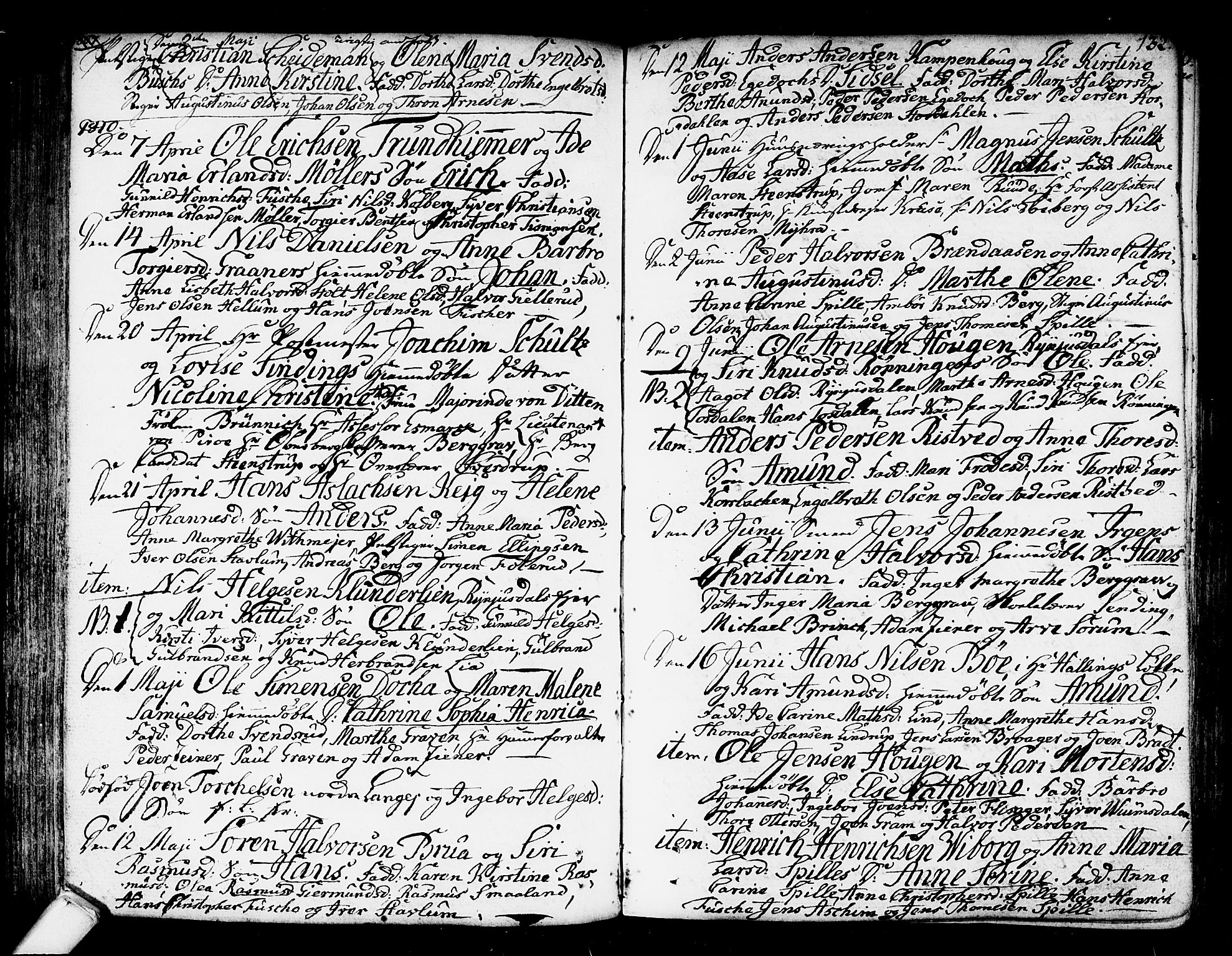 Kongsberg kirkebøker, AV/SAKO-A-22/F/Fa/L0007: Parish register (official) no. I 7, 1795-1816, p. 132