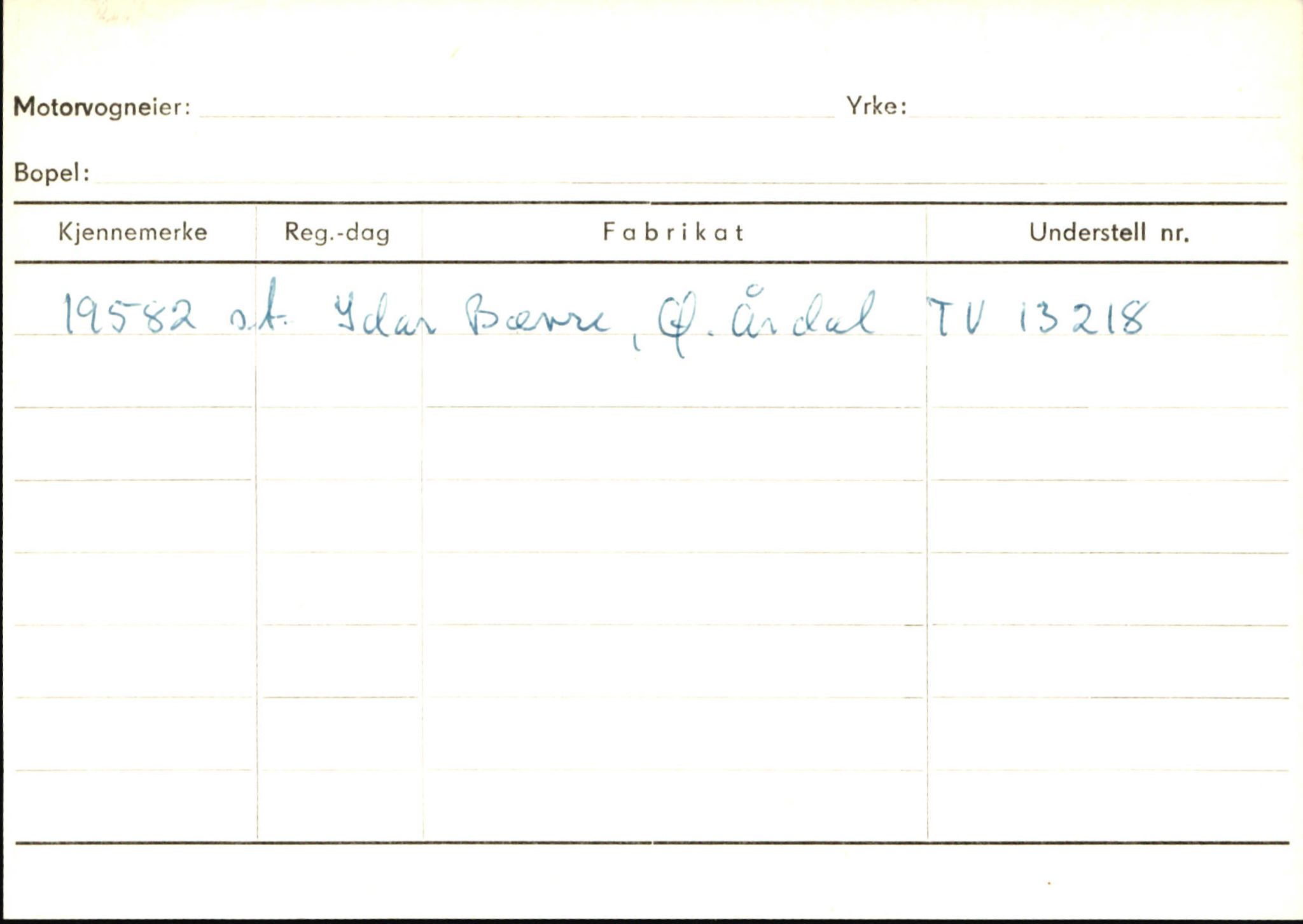 Statens vegvesen, Sogn og Fjordane vegkontor, AV/SAB-A-5301/4/F/L0146: Registerkort Årdal R-Å samt diverse kort, 1945-1975, p. 1508