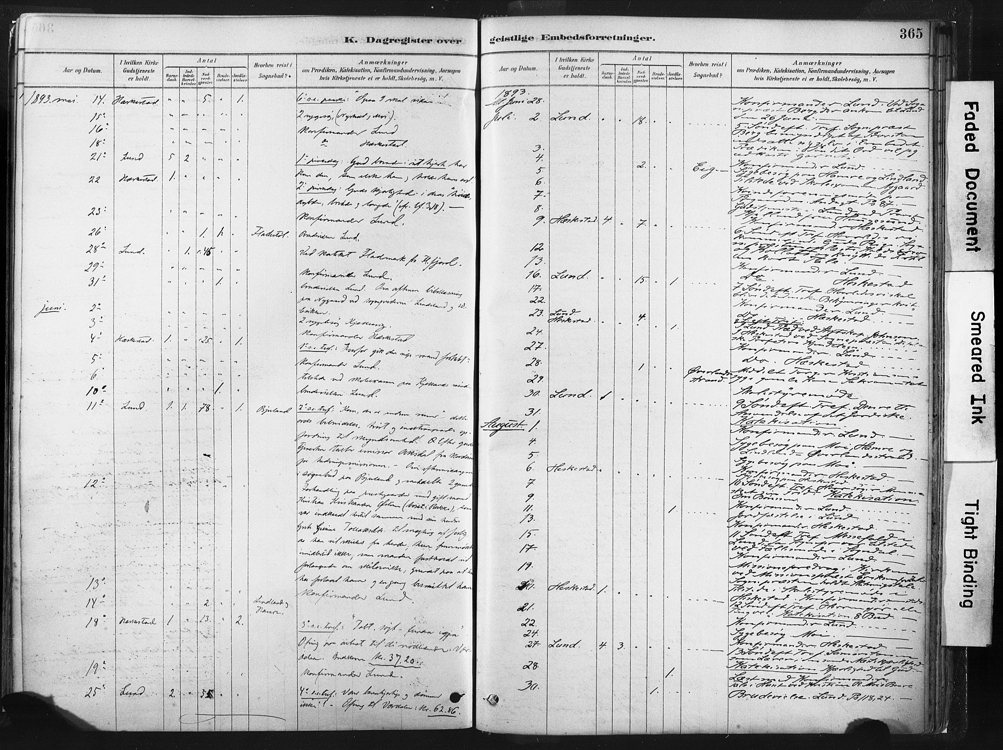 Lund sokneprestkontor, SAST/A-101809/S06/L0011: Parish register (official) no. A 10, 1877-1904, p. 365