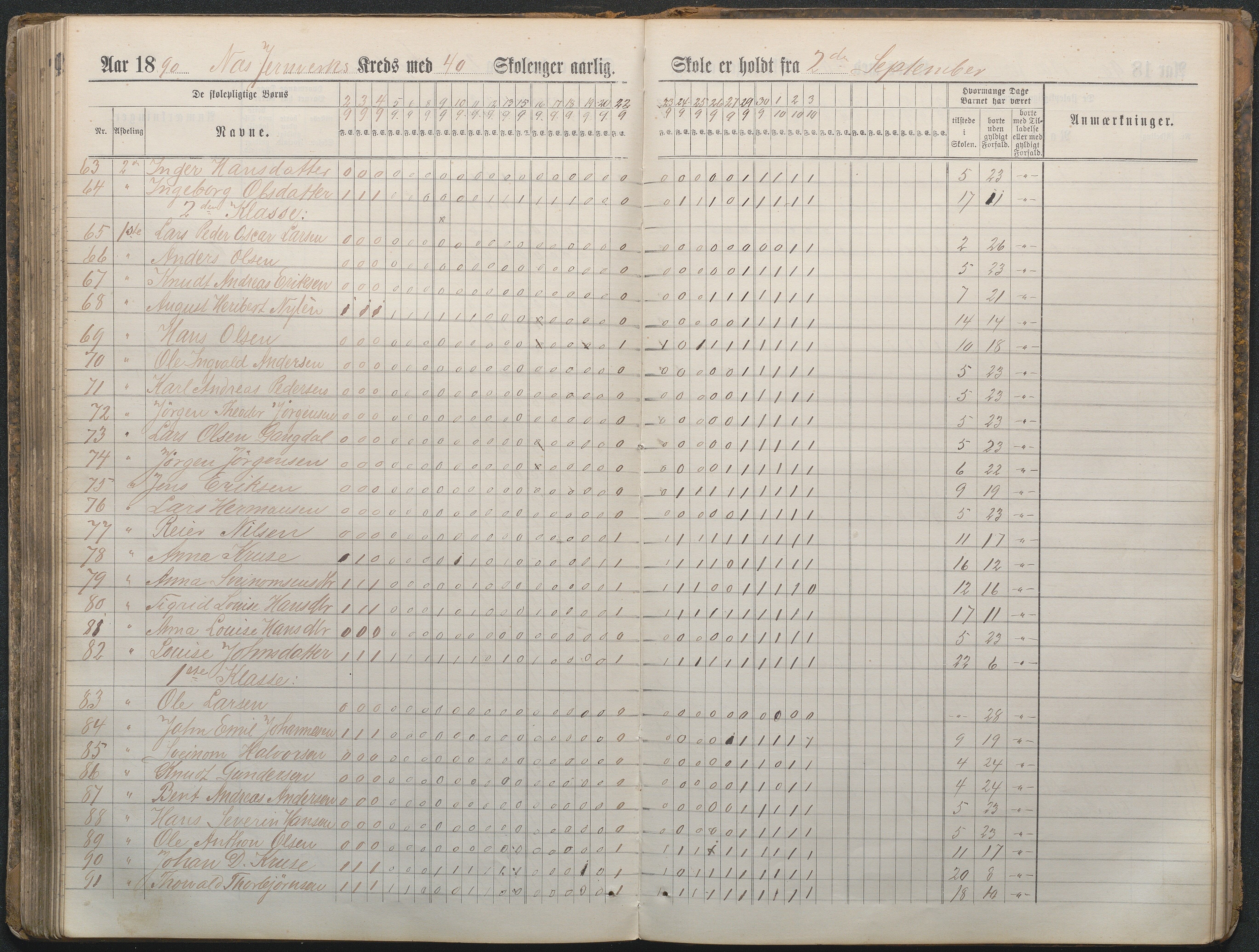 , Næs Jernverk faste skole, Nr.4 Dagbok 1882-1891, 1882-1891, p. 163