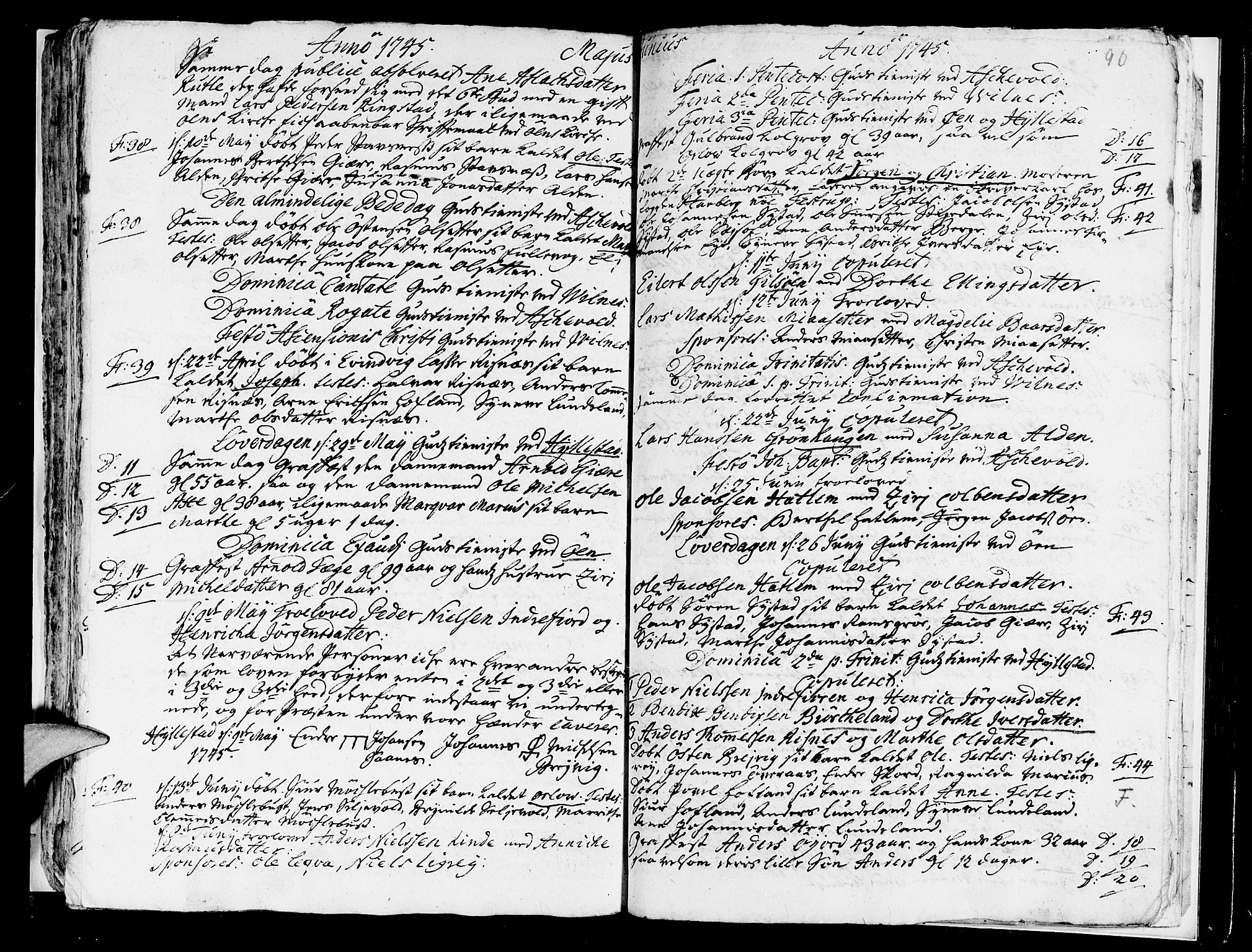 Askvoll sokneprestembete, SAB/A-79501/H/Haa/Haaa/L0007: Parish register (official) no. A 7, 1739-1748, p. 90