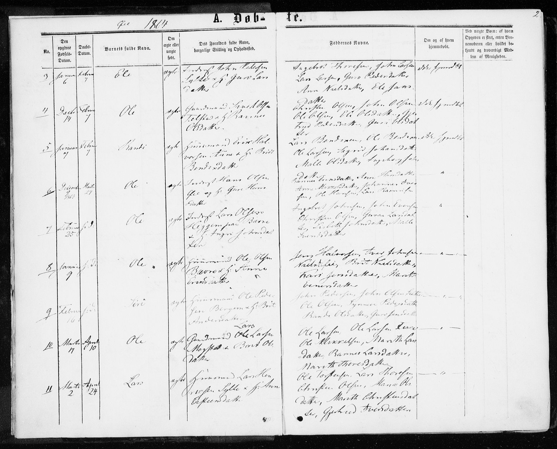 Ministerialprotokoller, klokkerbøker og fødselsregistre - Møre og Romsdal, AV/SAT-A-1454/595/L1045: Parish register (official) no. 595A07, 1863-1873, p. 2