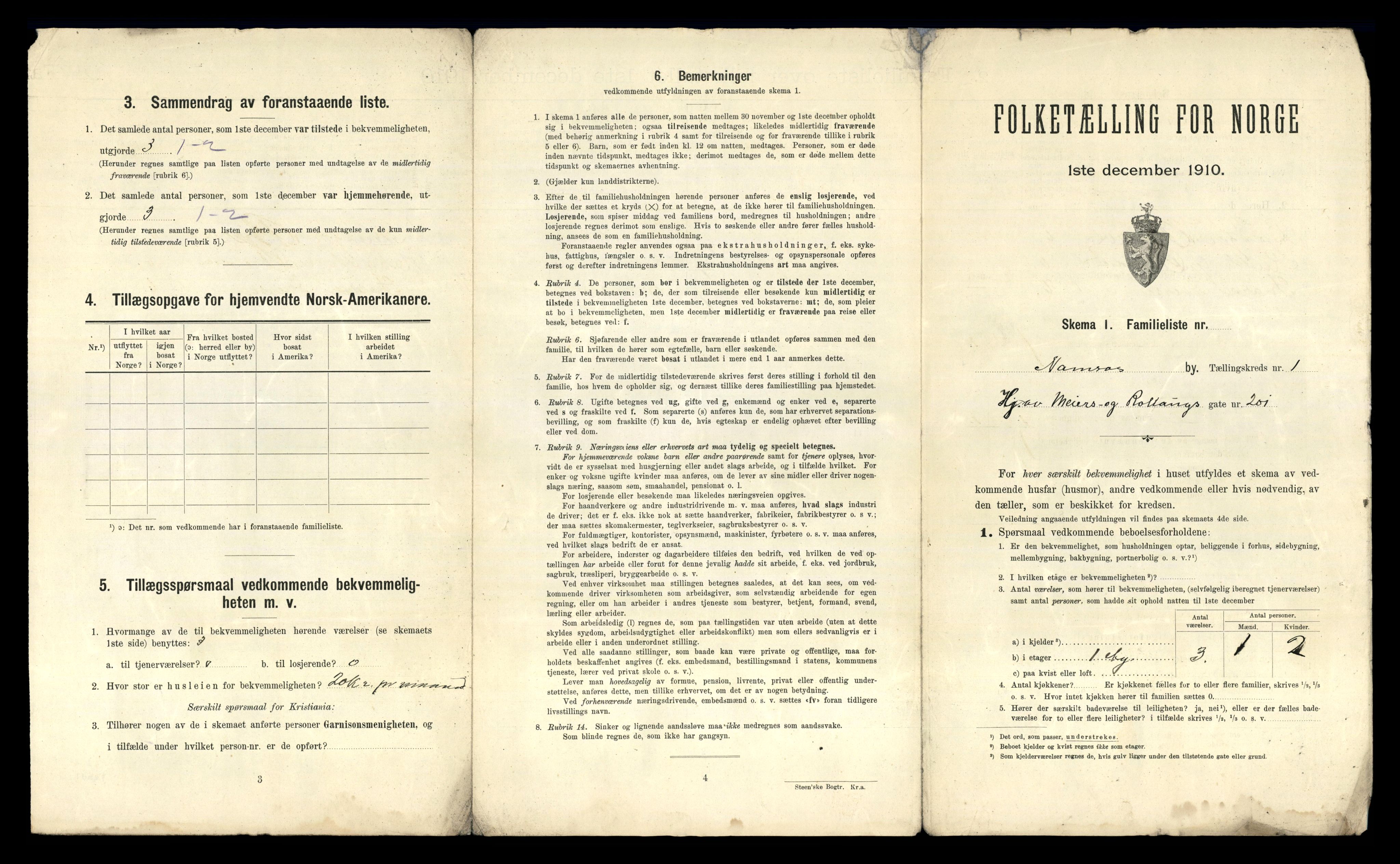 RA, 1910 census for Namsos, 1910, p. 26