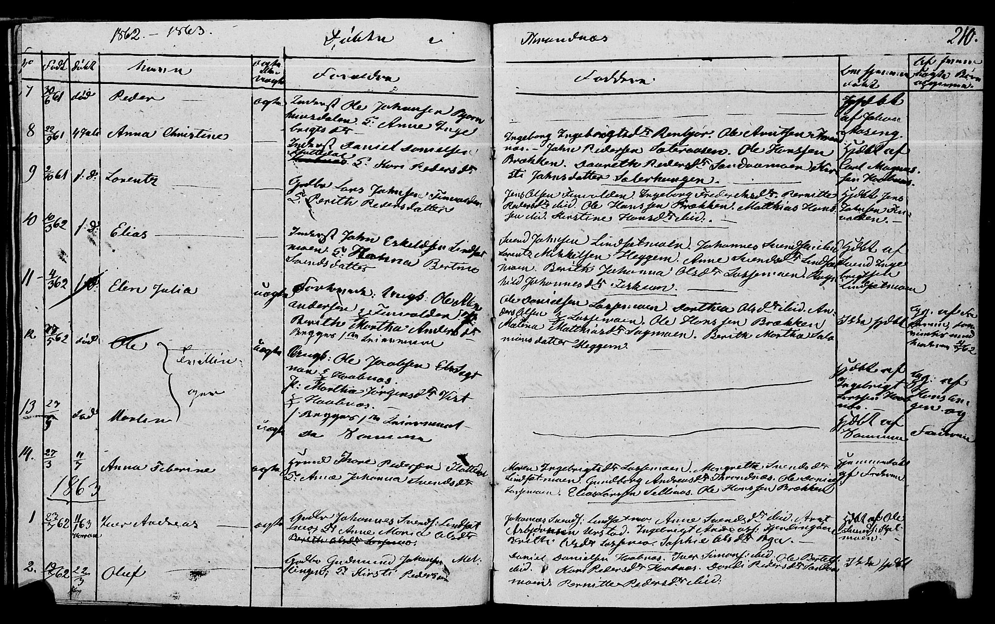 Ministerialprotokoller, klokkerbøker og fødselsregistre - Nord-Trøndelag, SAT/A-1458/762/L0538: Parish register (official) no. 762A02 /2, 1833-1879, p. 210