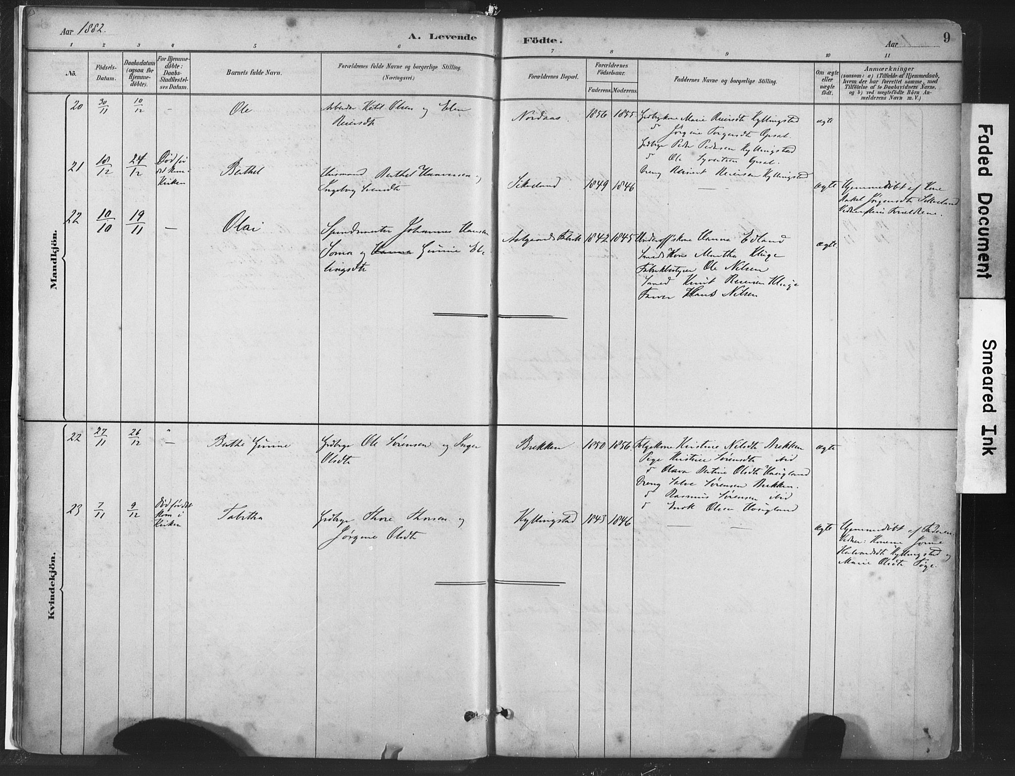 Lye sokneprestkontor, AV/SAST-A-101794/001/30BA/L0010: Parish register (official) no. A 10, 1881-1896, p. 9