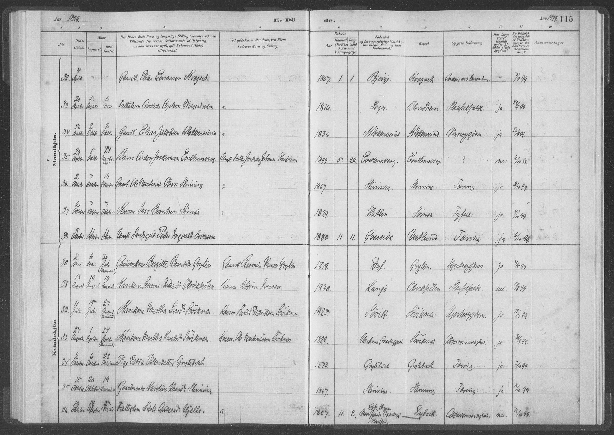 Ministerialprotokoller, klokkerbøker og fødselsregistre - Møre og Romsdal, AV/SAT-A-1454/528/L0403: Parish register (official) no. 528A13I, 1880-1947, p. 115