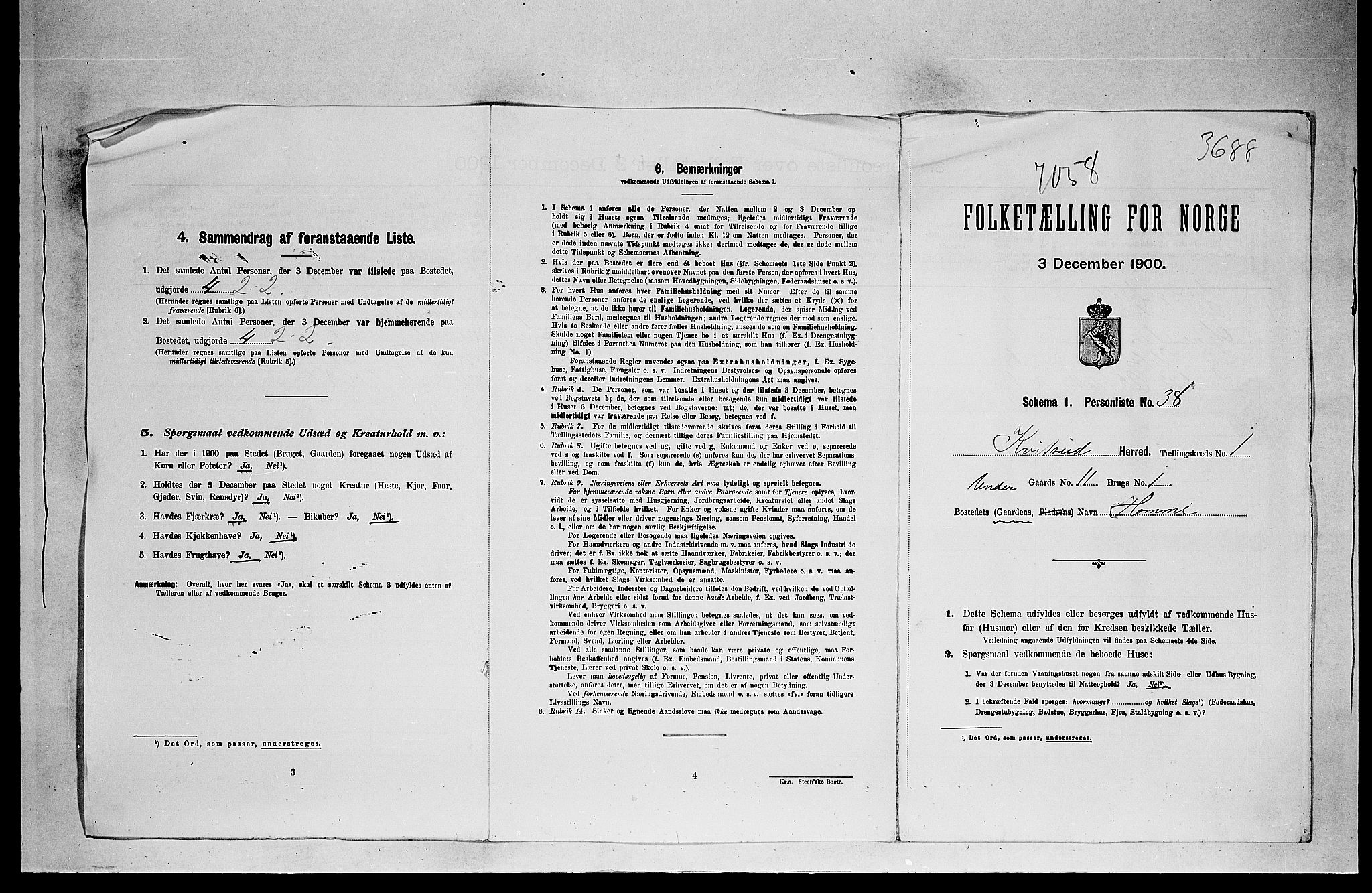 SAKO, 1900 census for Kviteseid, 1900, p. 45