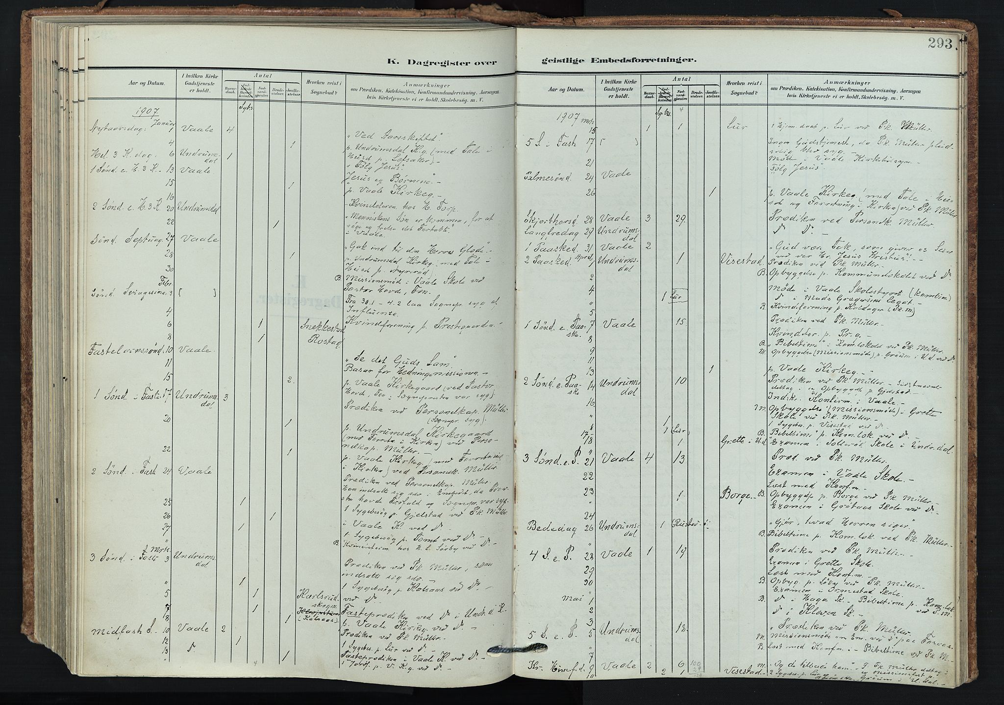 Våle kirkebøker, AV/SAKO-A-334/F/Fa/L0012: Parish register (official) no. I 12, 1907-1934, p. 293