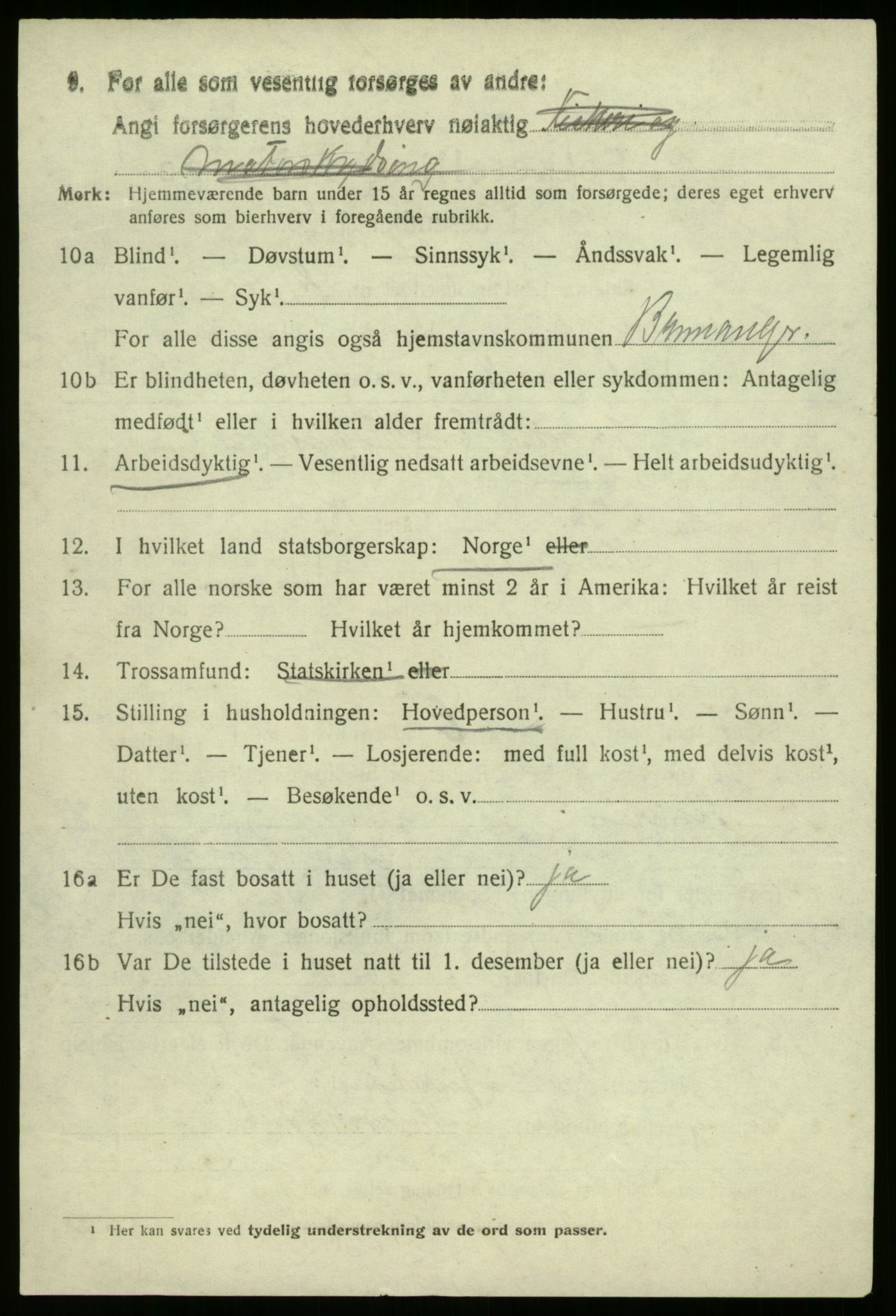 SAB, 1920 census for Bremanger, 1920, p. 1741