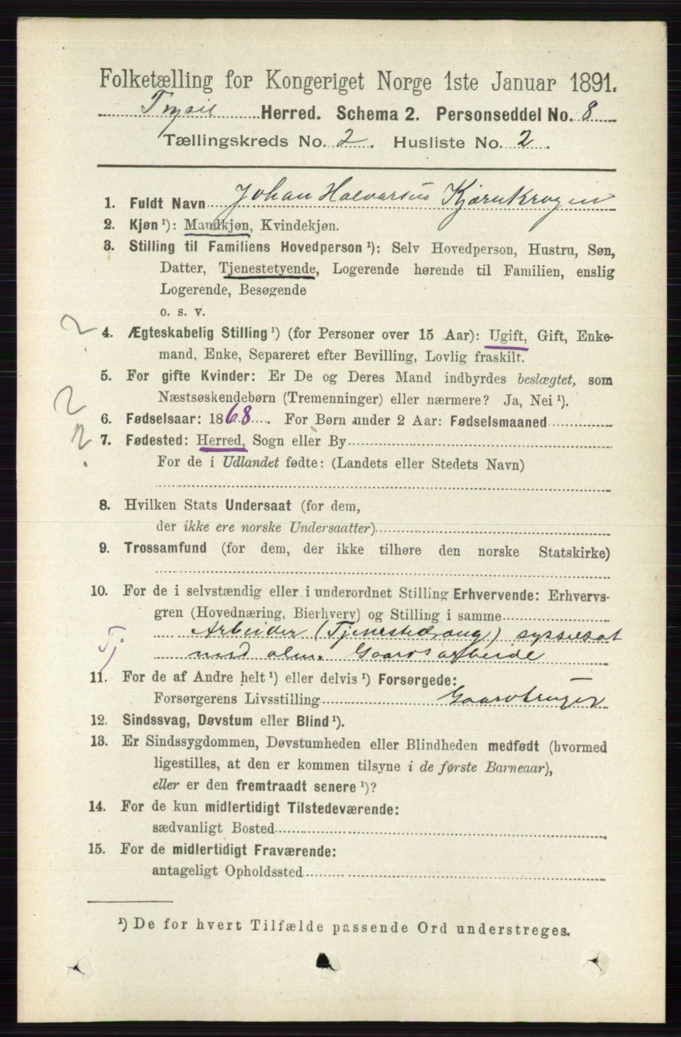 RA, 1891 census for 0428 Trysil, 1891, p. 740