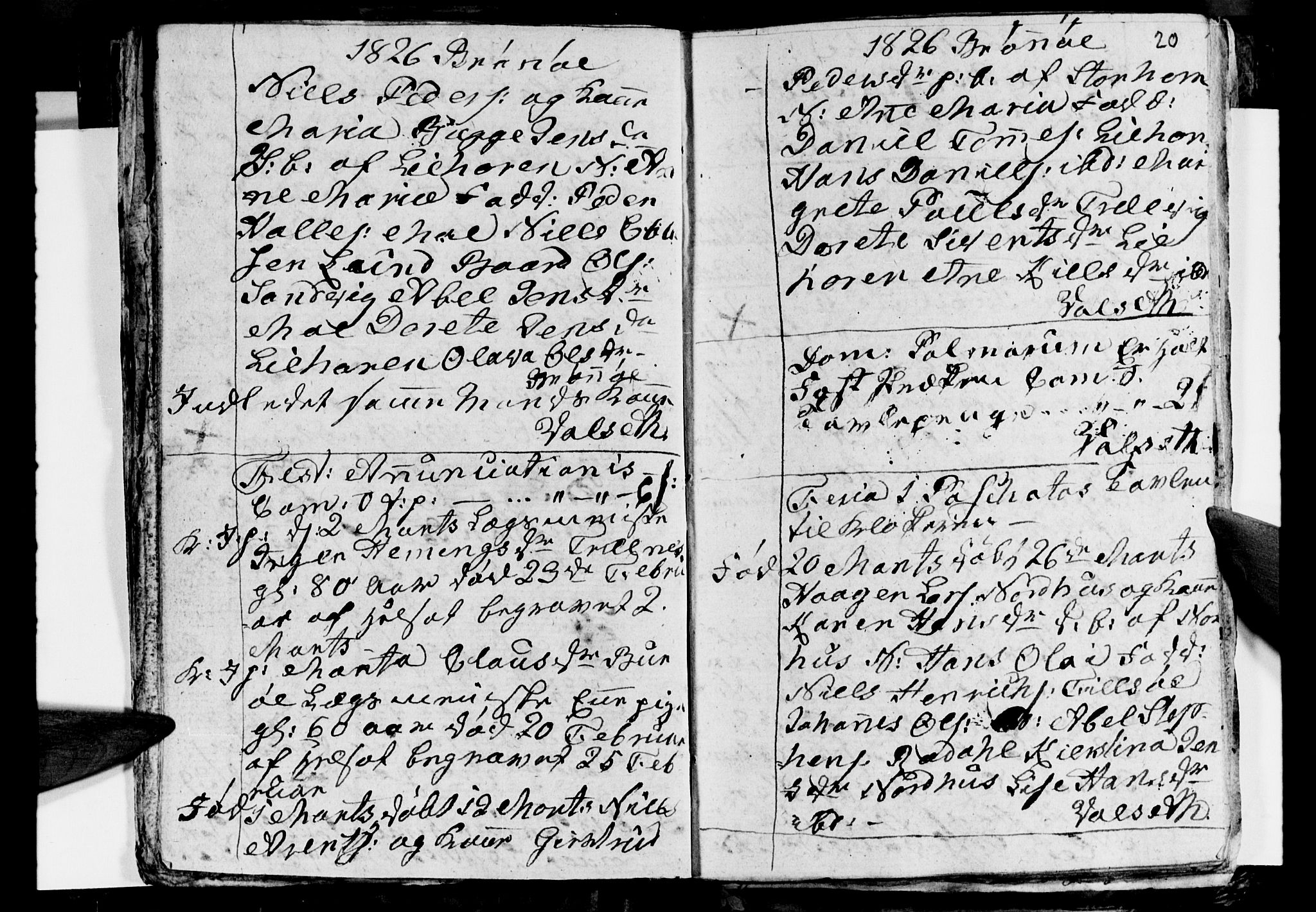 Ministerialprotokoller, klokkerbøker og fødselsregistre - Nordland, AV/SAT-A-1459/813/L0210: Parish register (copy) no. 813C02, 1825-1836, p. 20